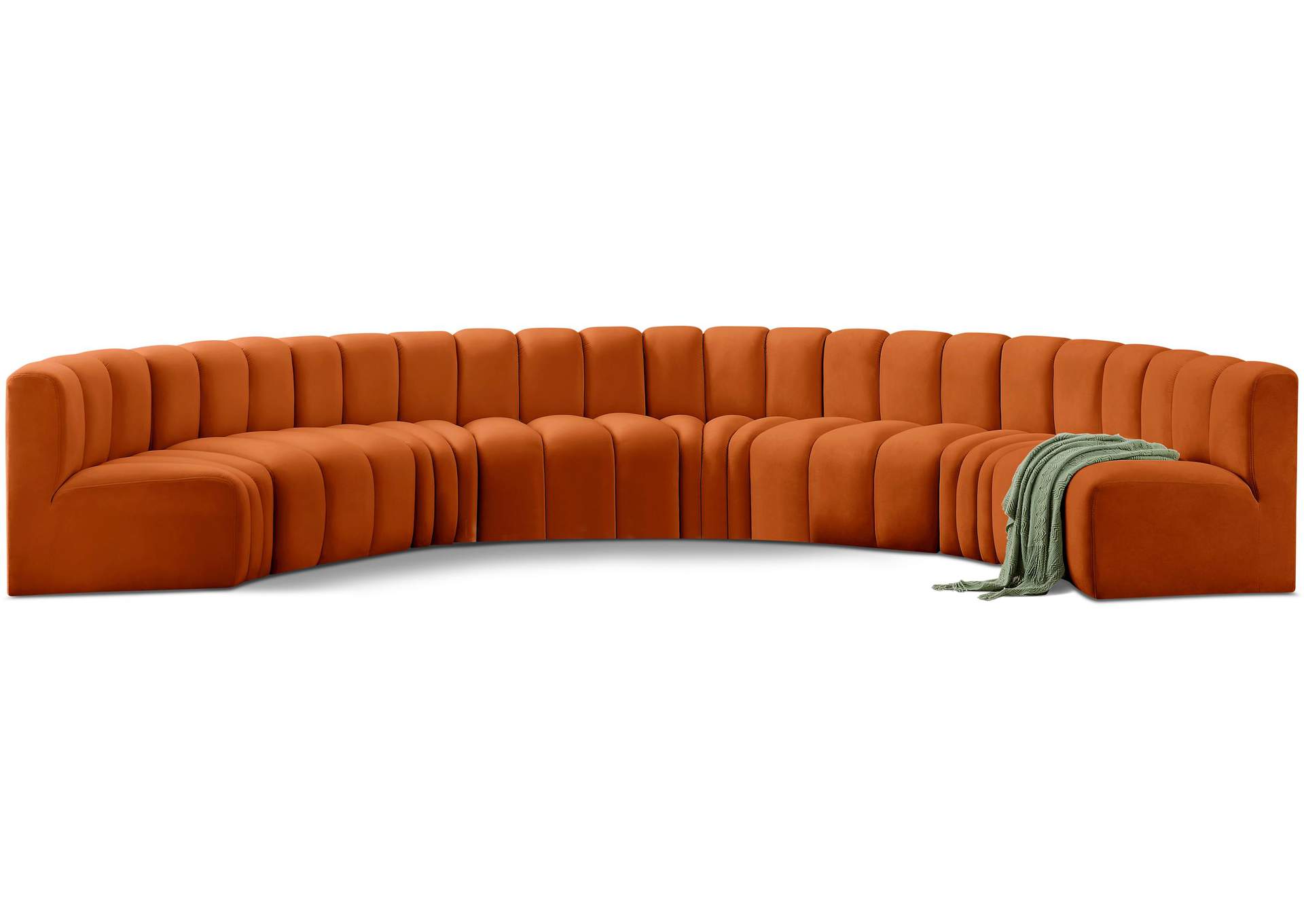 Arc Cognac Velvet Modular Sofa,Meridian Furniture