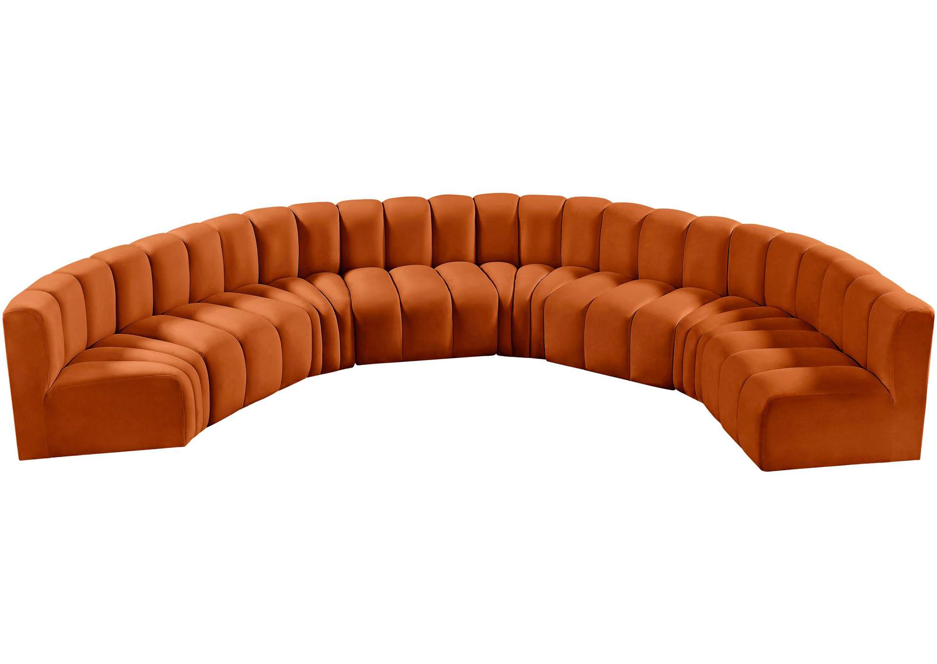 Arc Cognac Velvet Modular Sofa,Meridian Furniture