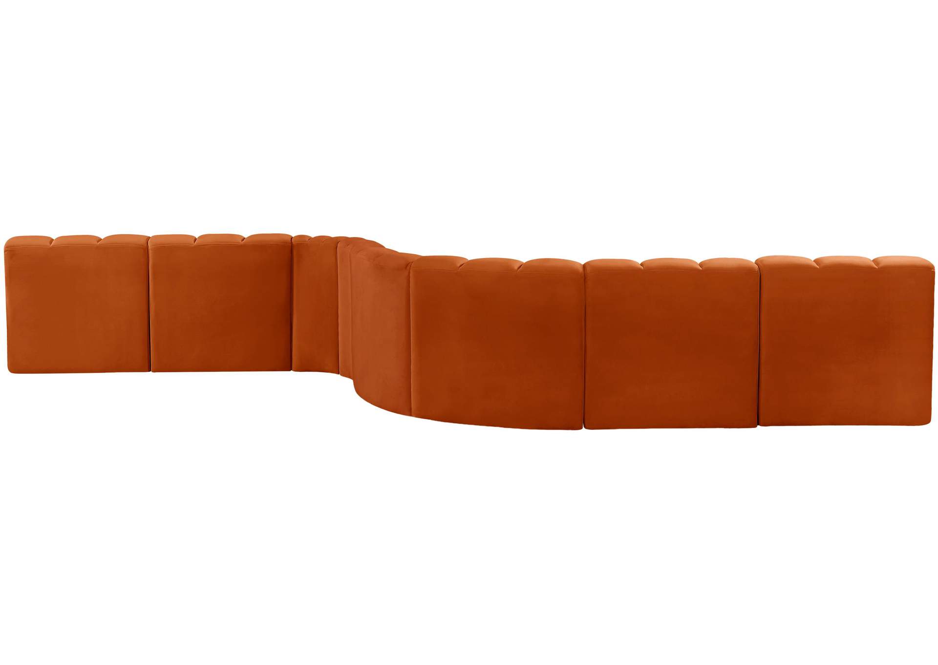 Arc Cognac Velvet Modular Sofa,Meridian Furniture