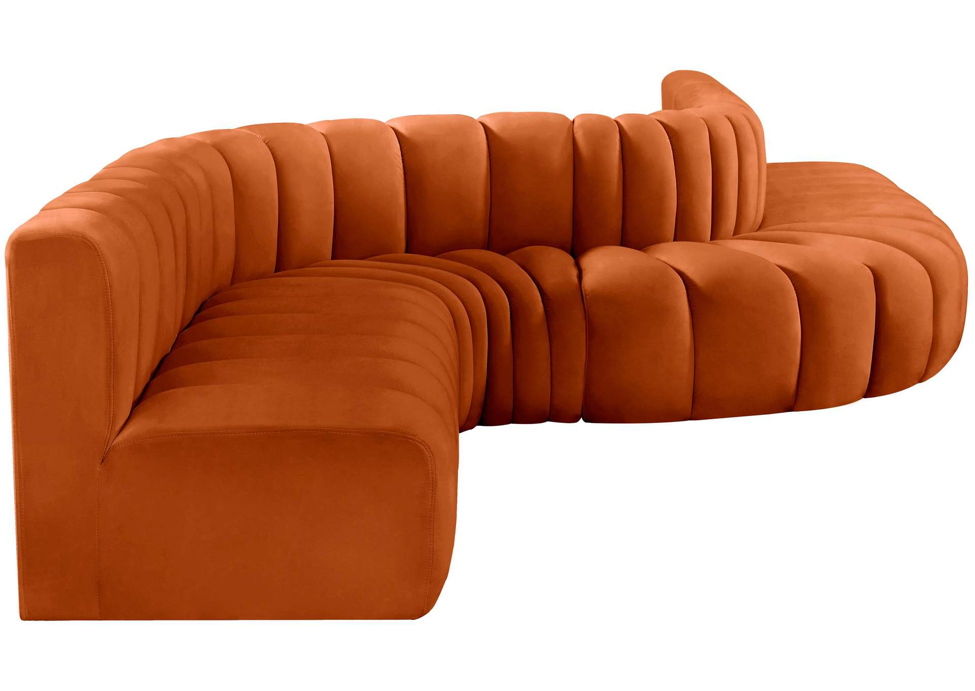 Arc Cognac Velvet Modular Sofa,Meridian Furniture