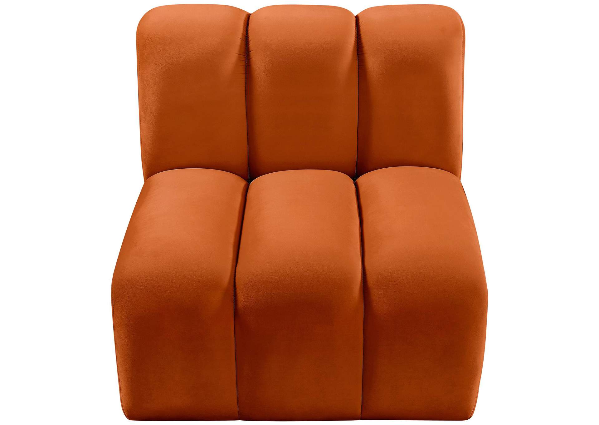 Arc Cognac Velvet Straight Chair,Meridian Furniture