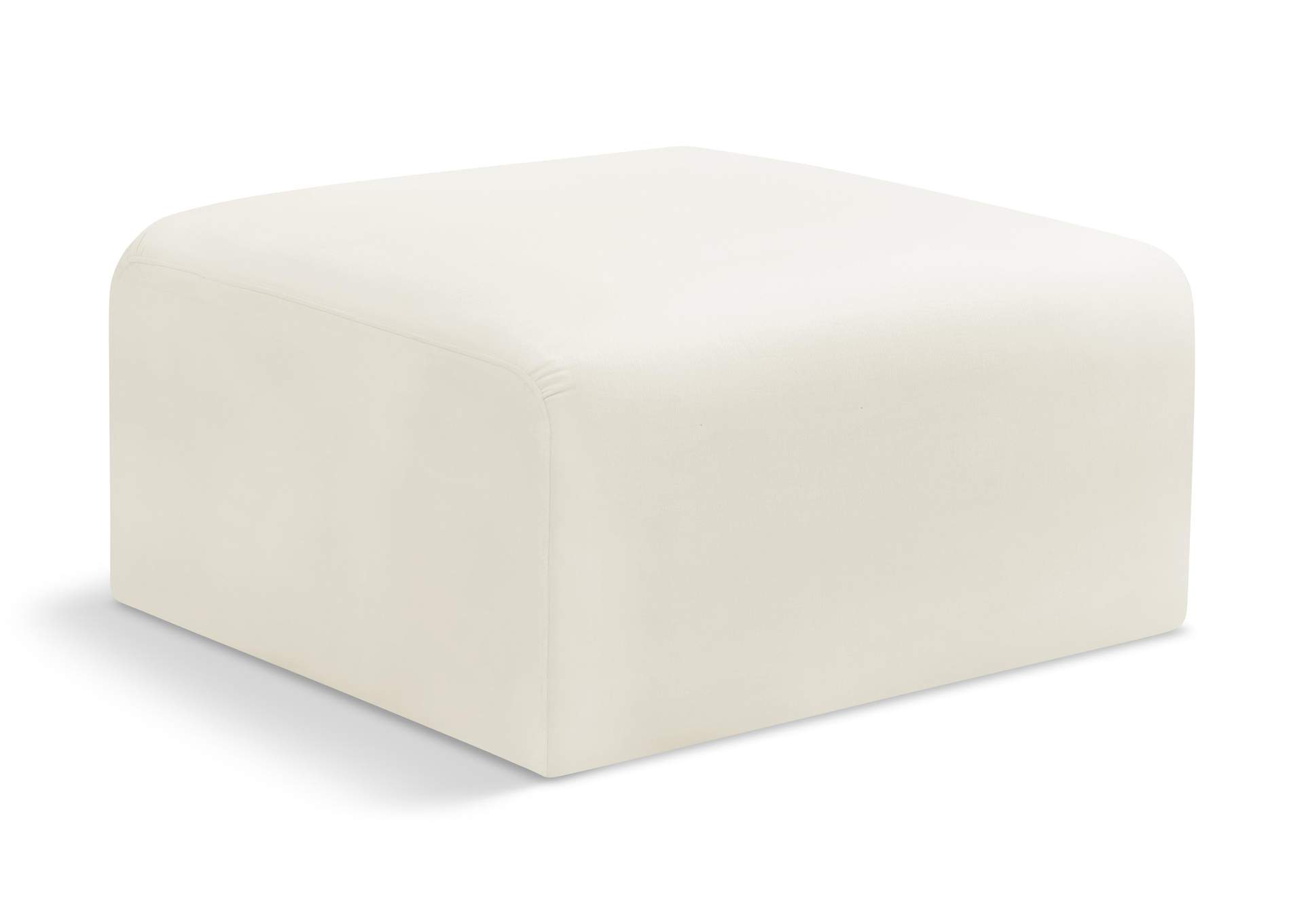 Arc Cream Velvet Ottoman,Meridian Furniture