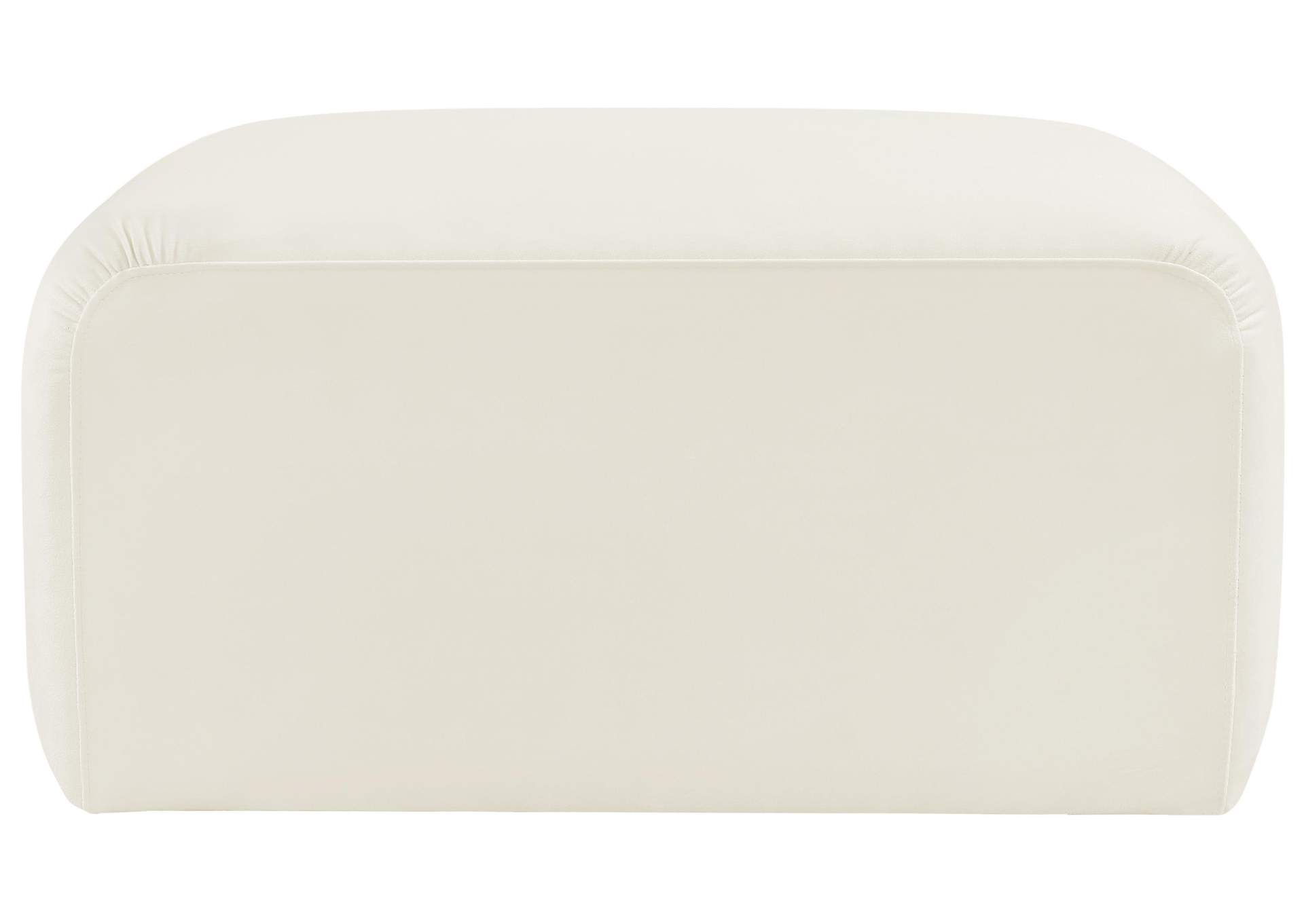 Arc Cream Velvet Ottoman,Meridian Furniture