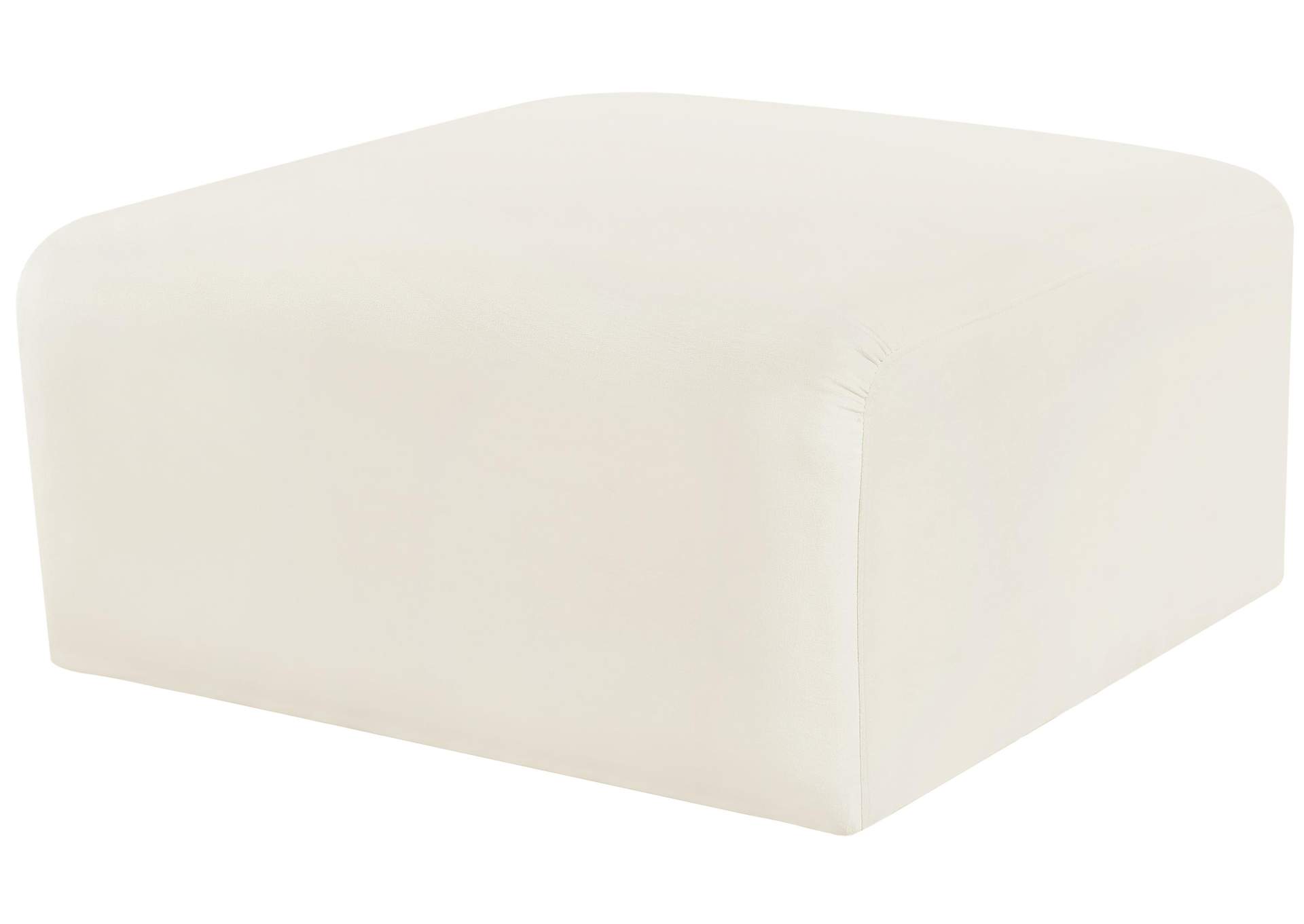 Arc Cream Velvet Ottoman,Meridian Furniture