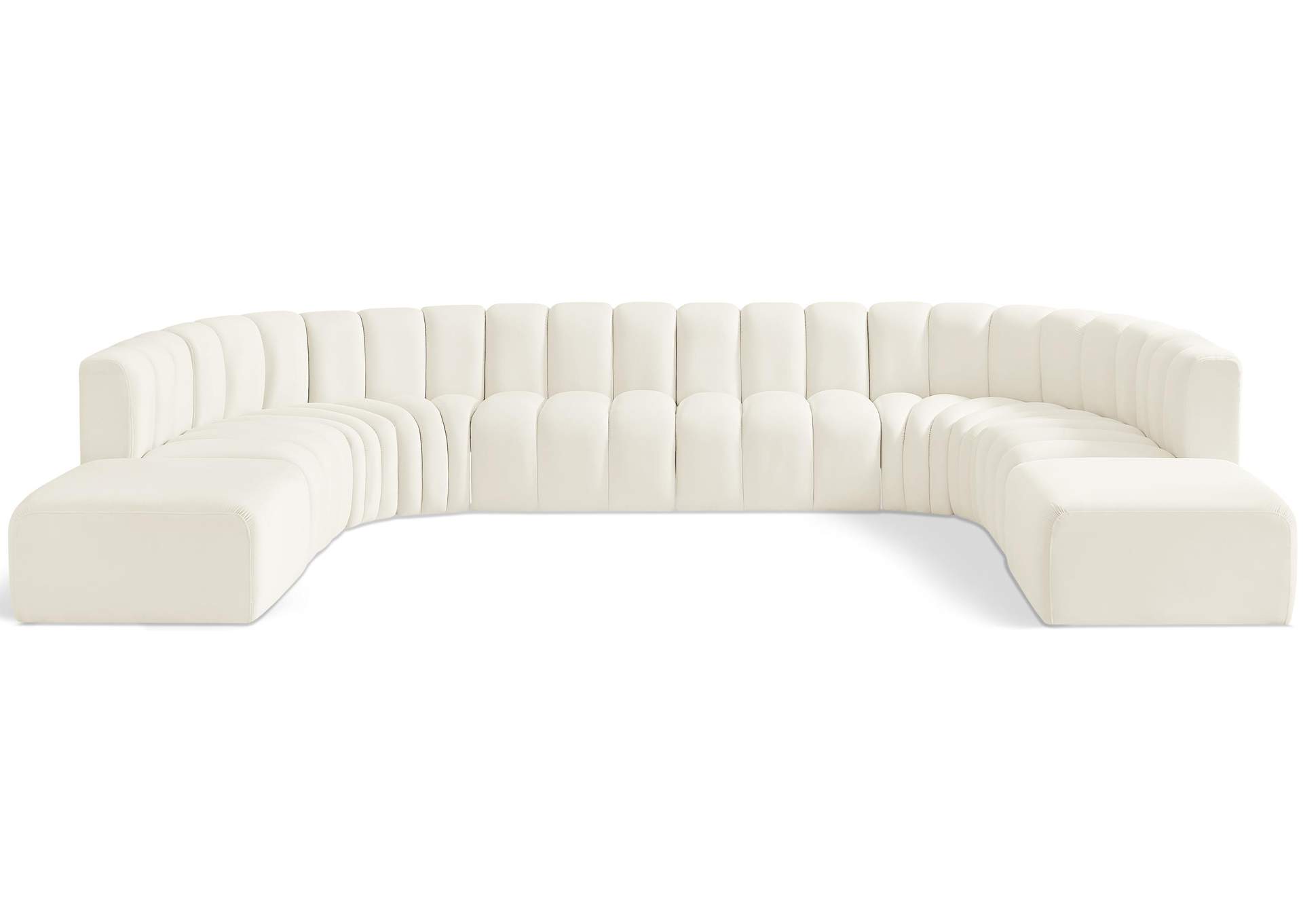 Arc Cream Velvet Modular Sofa,Meridian Furniture