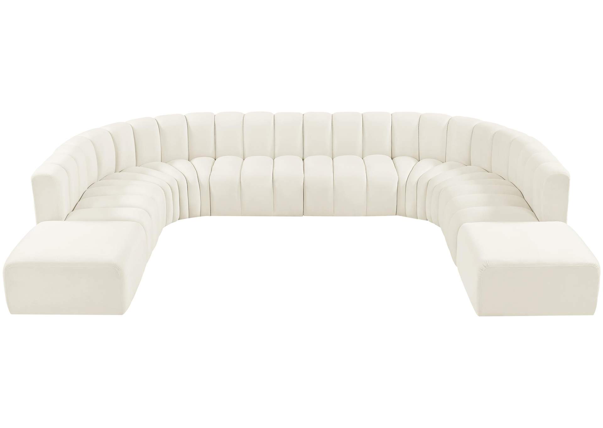 Arc Cream Velvet Modular Sofa,Meridian Furniture