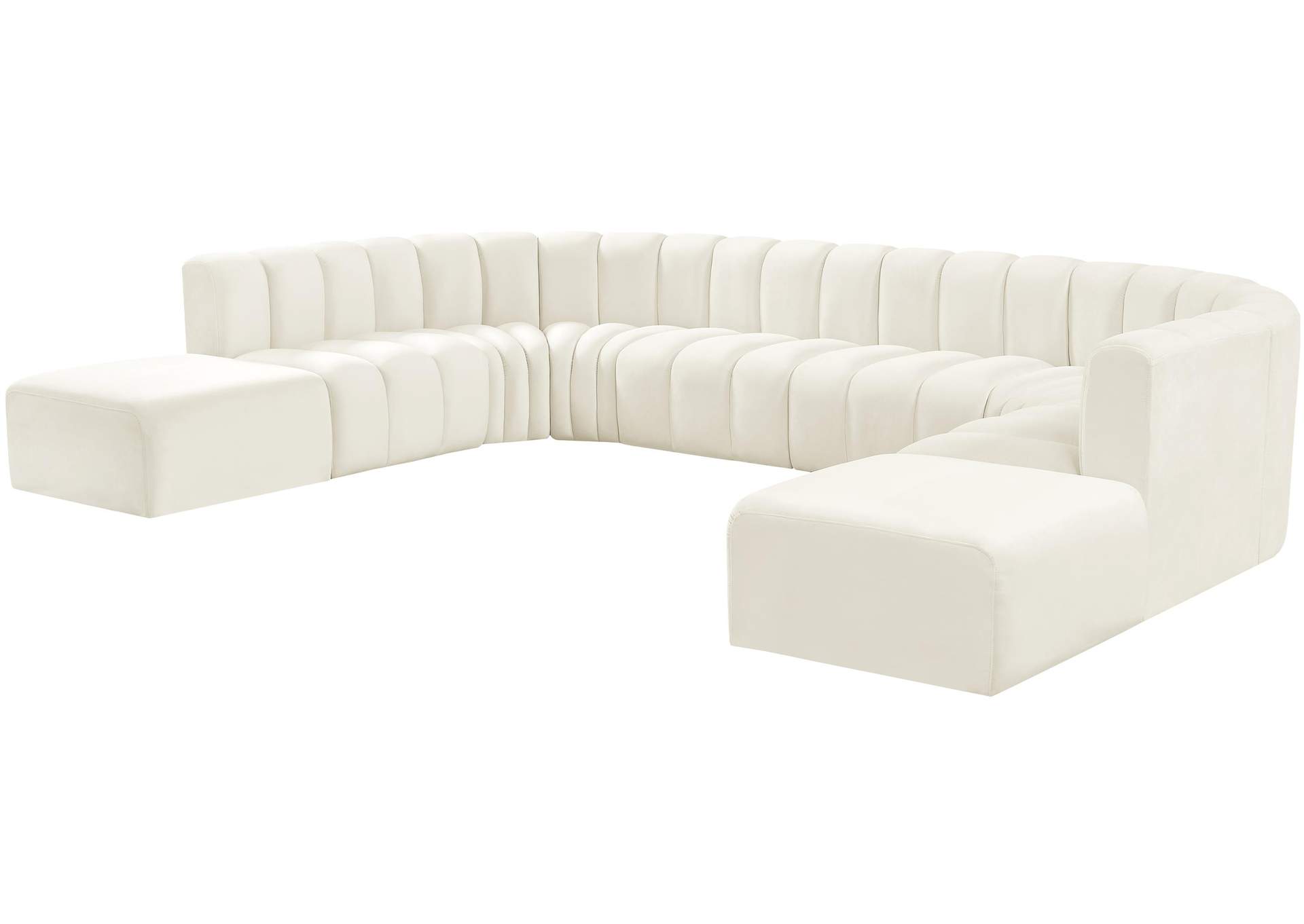 Arc Cream Velvet Modular Sofa,Meridian Furniture