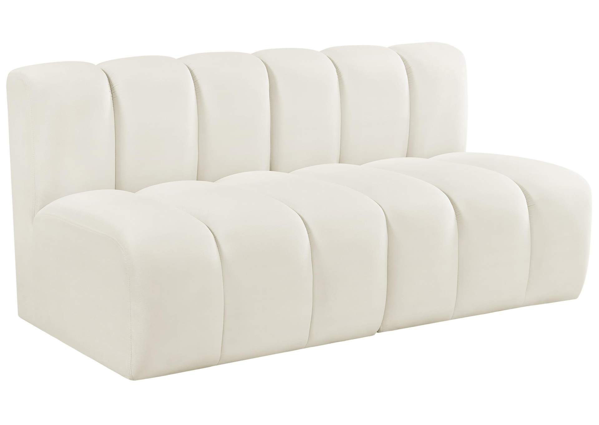 Arc Cream Velvet Modular Sofa,Meridian Furniture