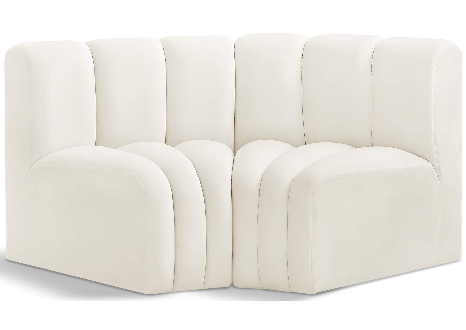 Arc Cream Velvet Modular Sofa,Meridian Furniture