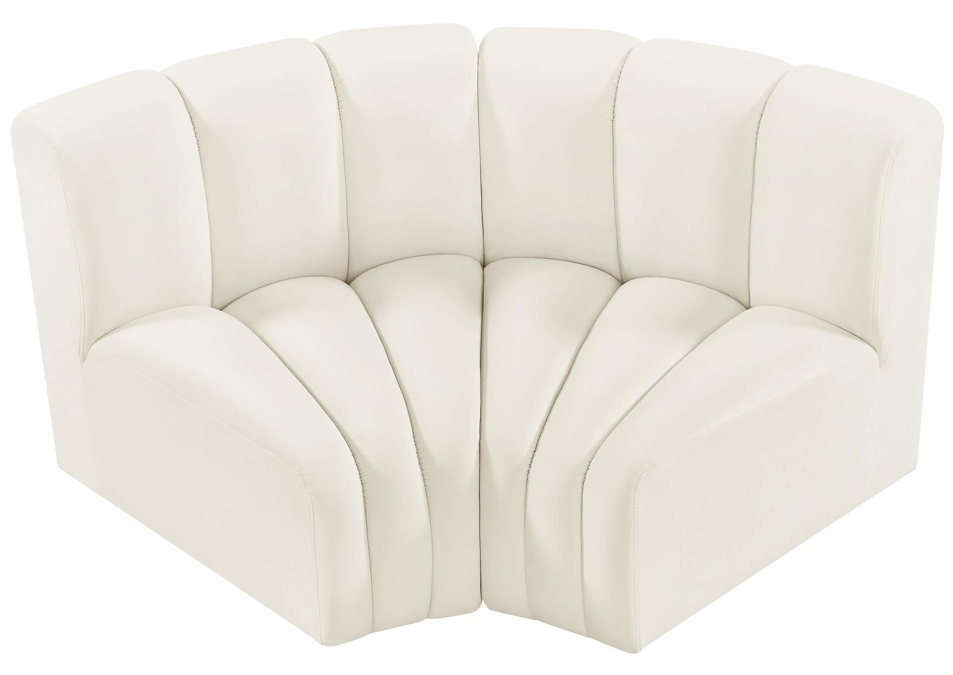 Arc Cream Velvet Modular Sofa,Meridian Furniture