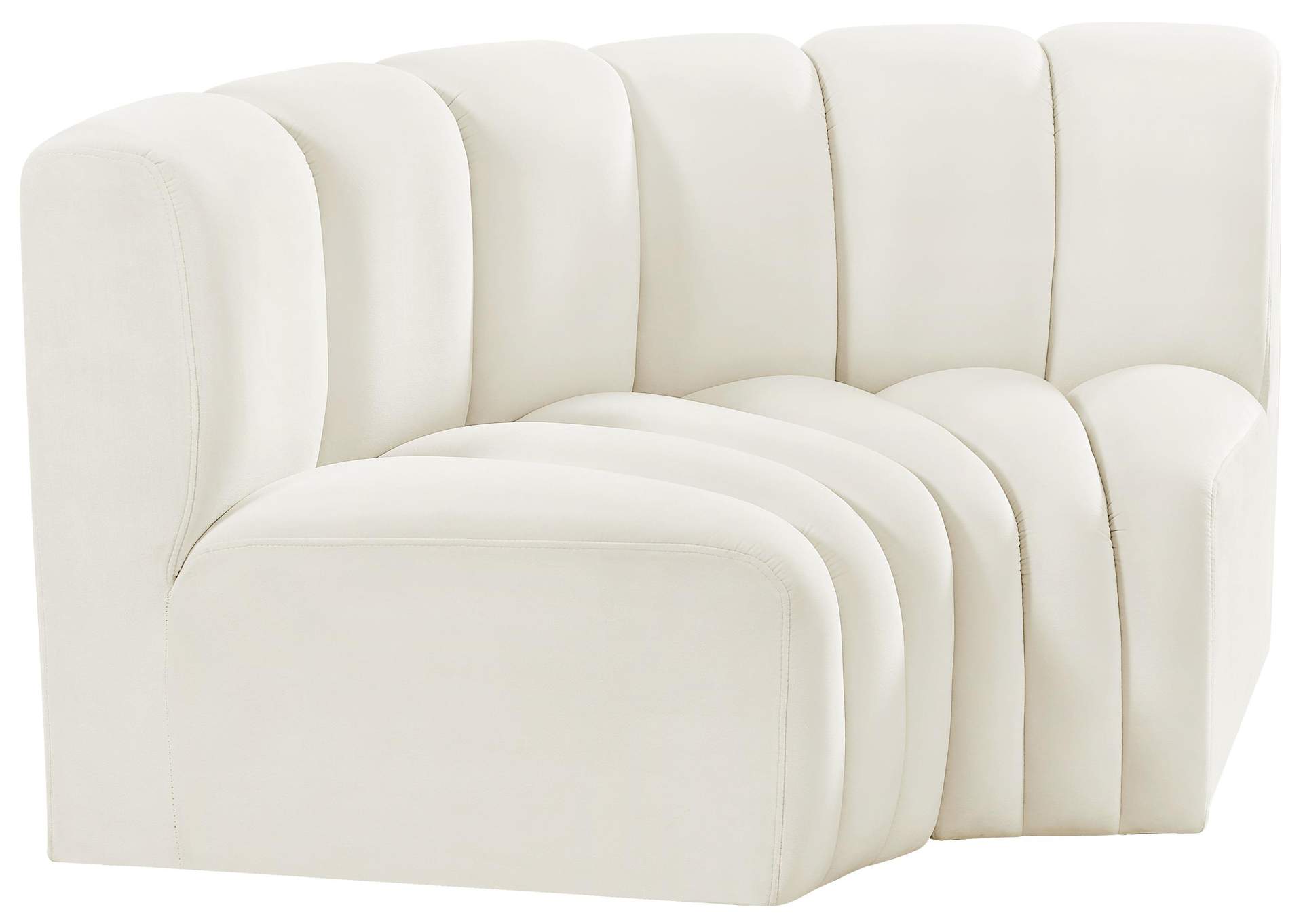 Arc Cream Velvet Modular Sofa,Meridian Furniture