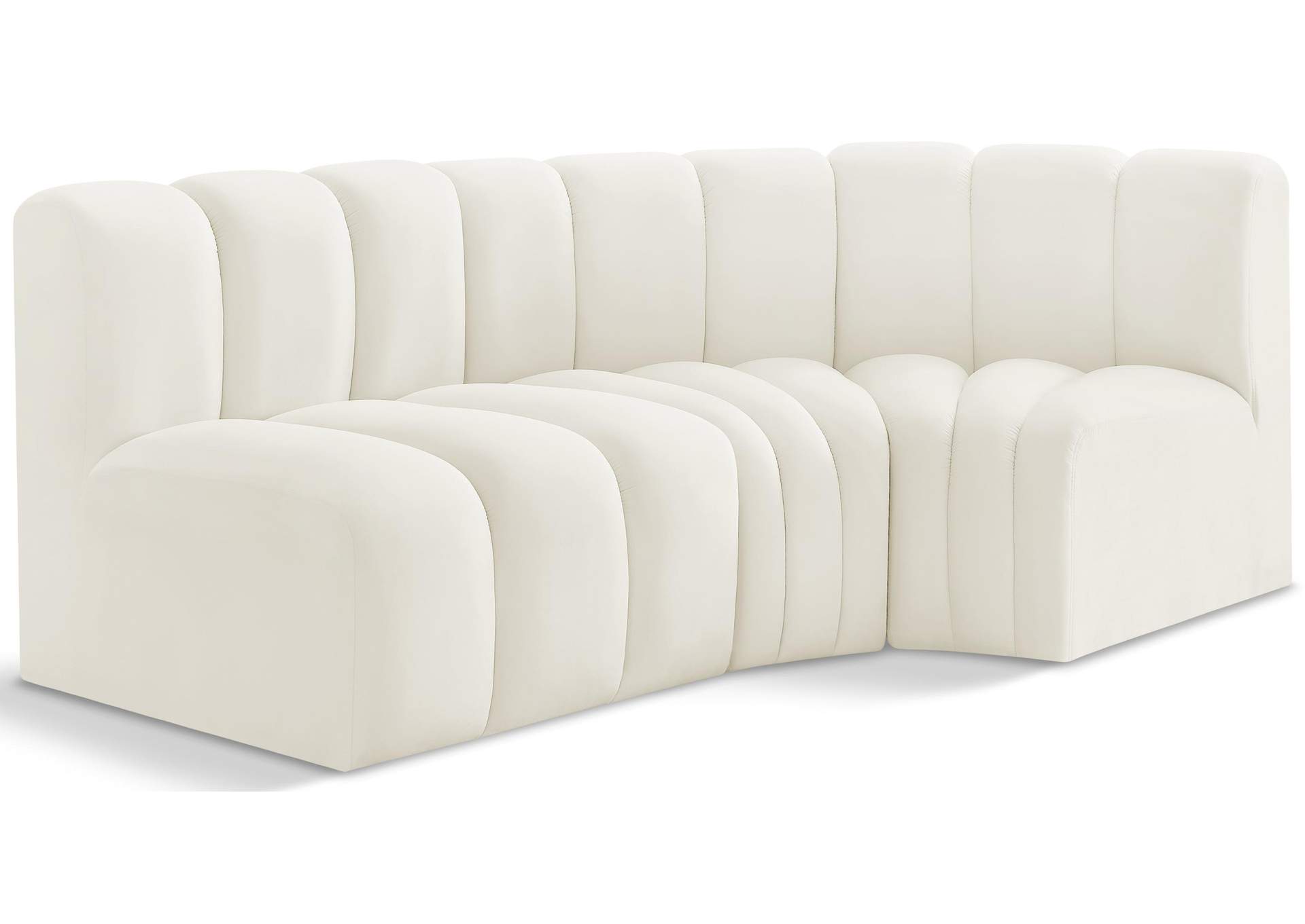 Arc Cream Velvet Modular Sofa,Meridian Furniture