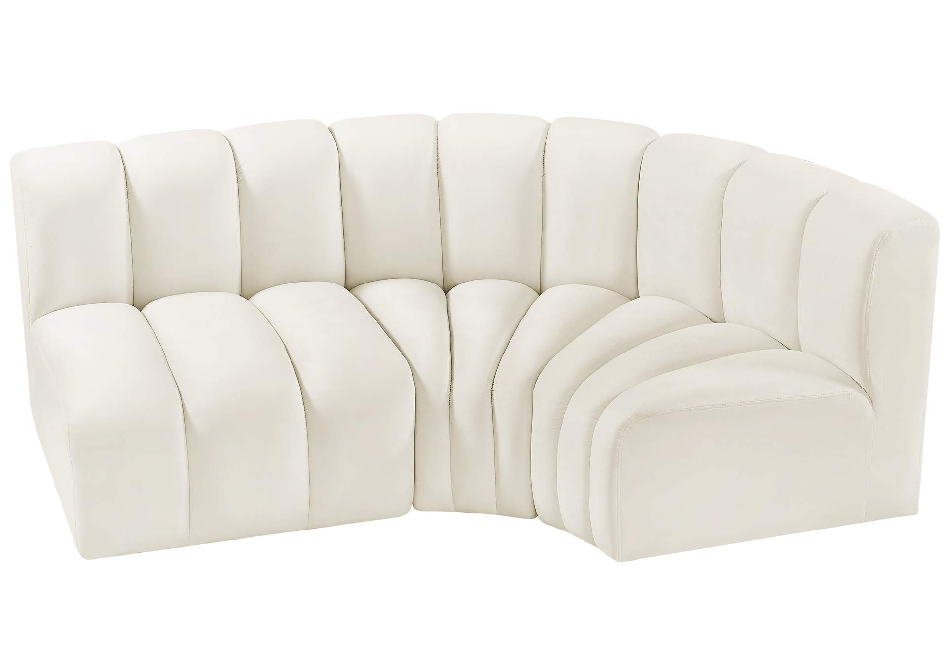 Arc Cream Velvet Modular Sofa,Meridian Furniture