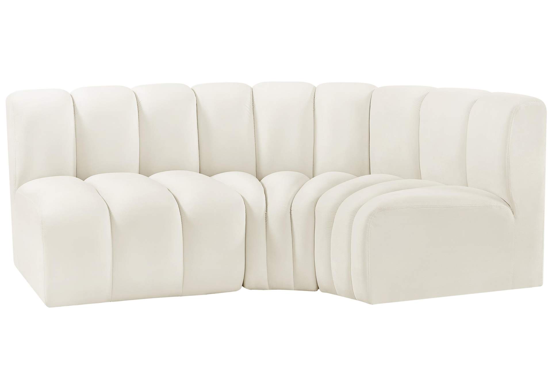 Arc Cream Velvet Modular Sofa,Meridian Furniture