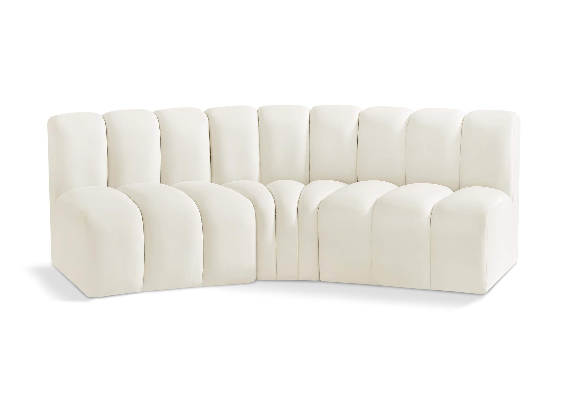 Arc Cream Velvet Modular Sofa,Meridian Furniture