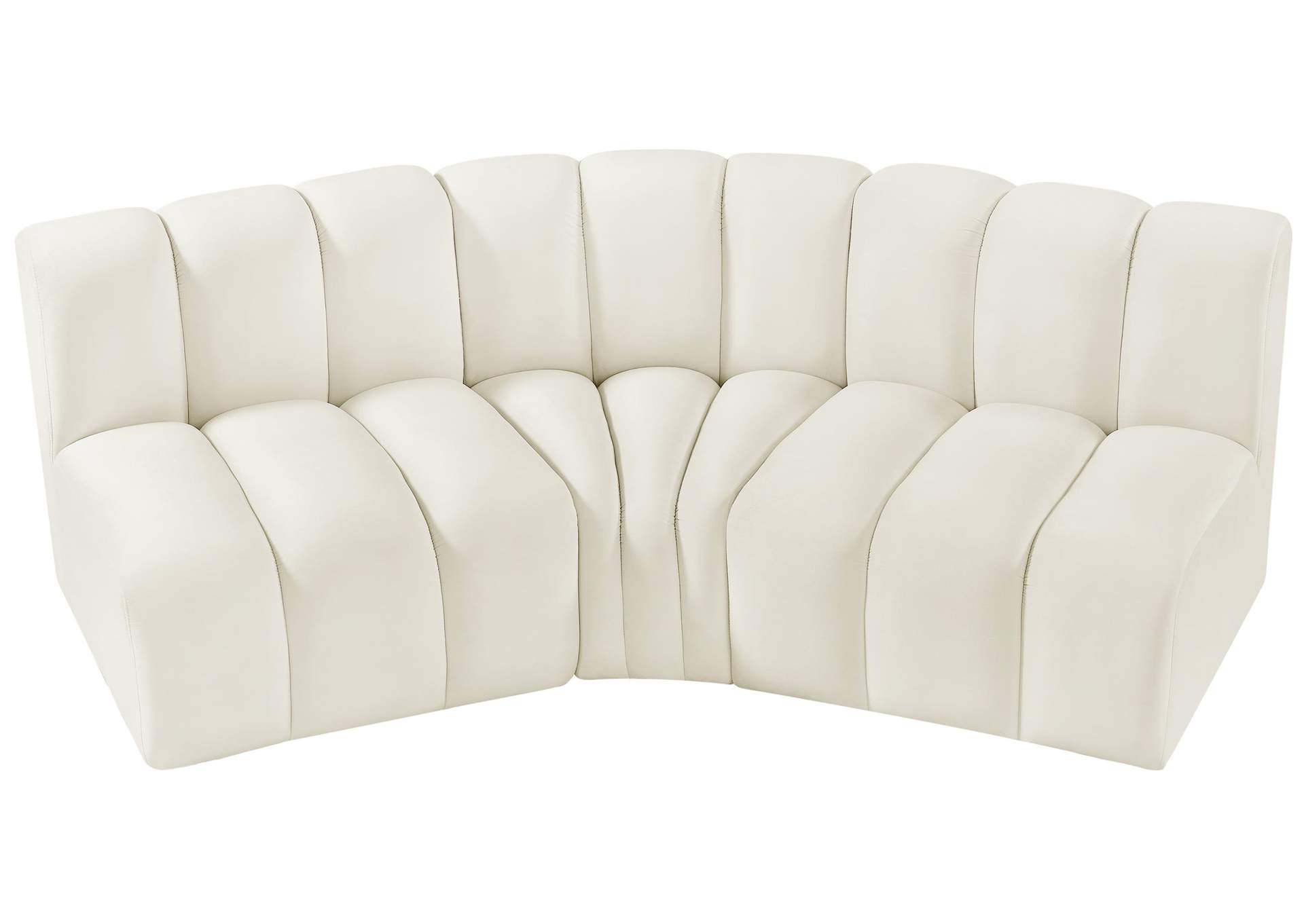 Arc Cream Velvet Modular Sofa,Meridian Furniture