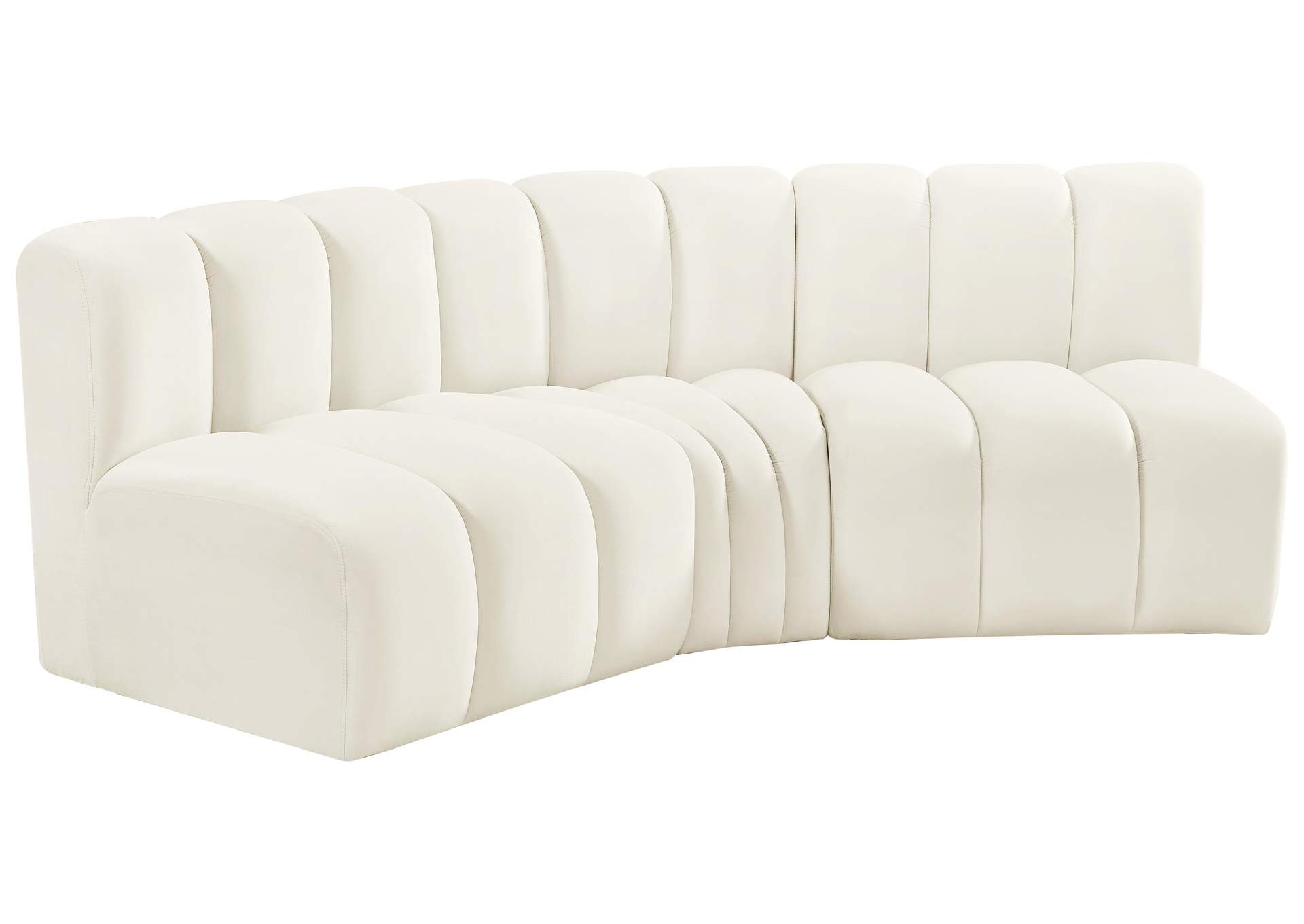 Arc Cream Velvet Modular Sofa,Meridian Furniture