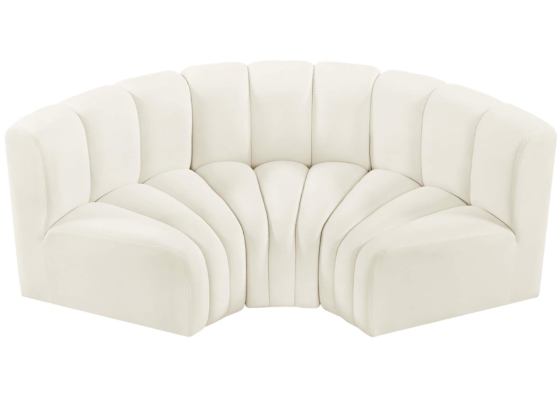 Arc Cream Velvet Modular Sofa,Meridian Furniture