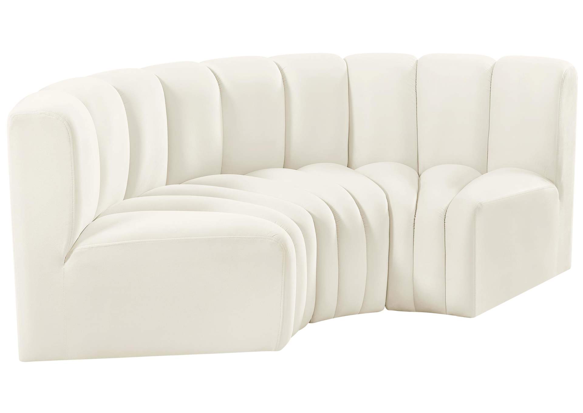 Arc Cream Velvet Modular Sofa,Meridian Furniture