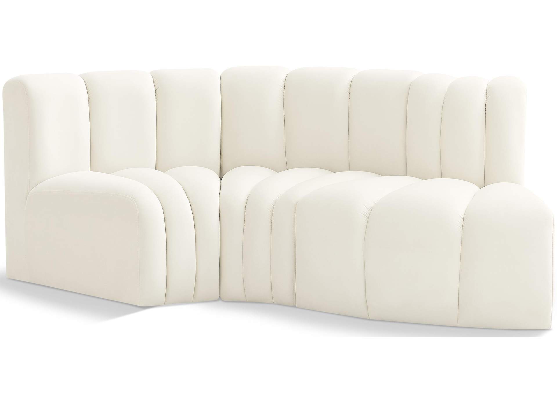 Arc Cream Velvet Modular Sofa,Meridian Furniture