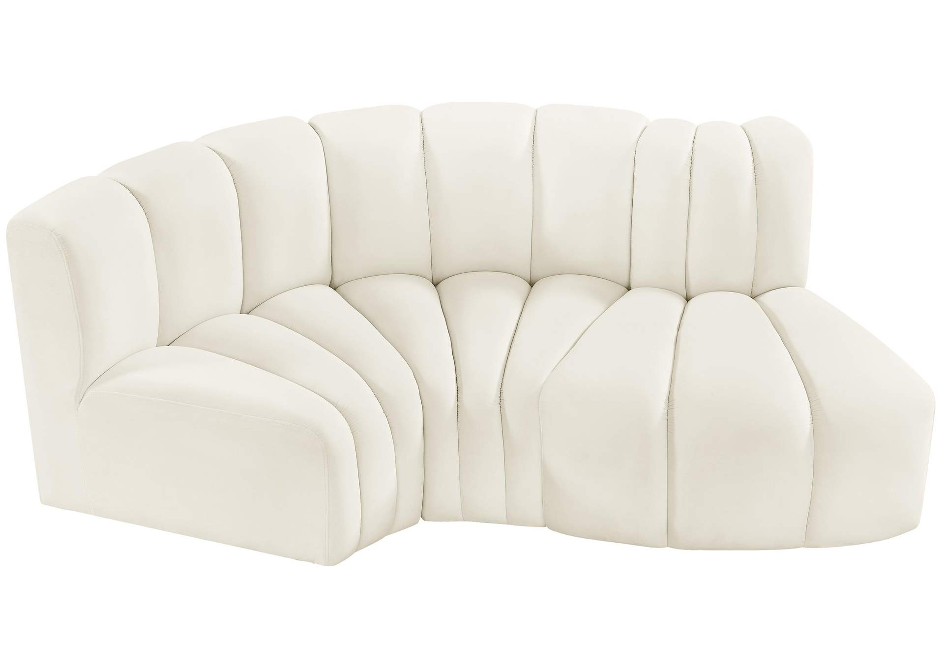 Arc Cream Velvet Modular Sofa,Meridian Furniture