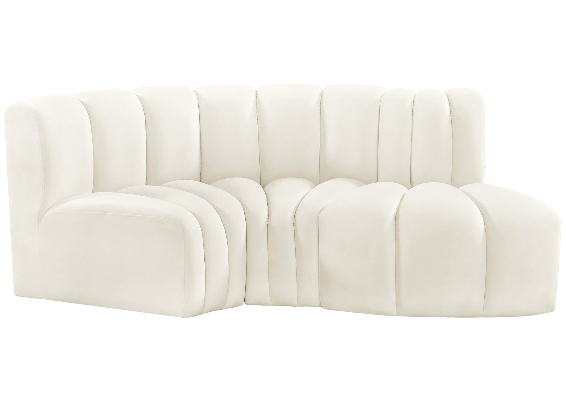 Arc Cream Velvet Modular Sofa,Meridian Furniture