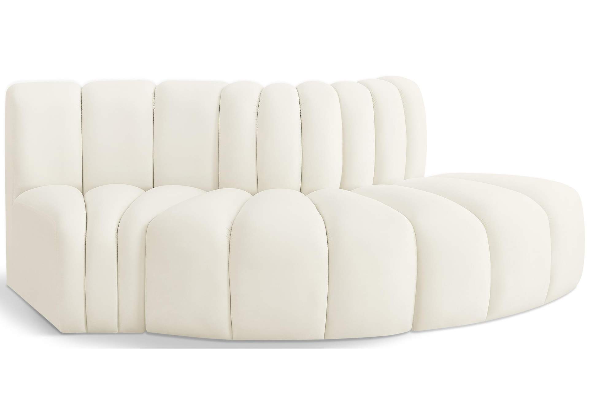 Arc Cream Velvet Modular Sofa,Meridian Furniture