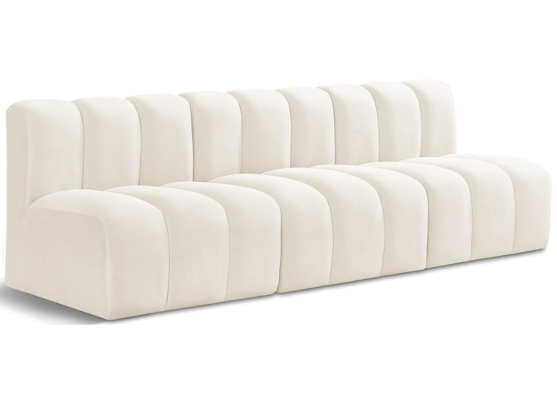 Arc Cream Velvet Modular Sofa,Meridian Furniture