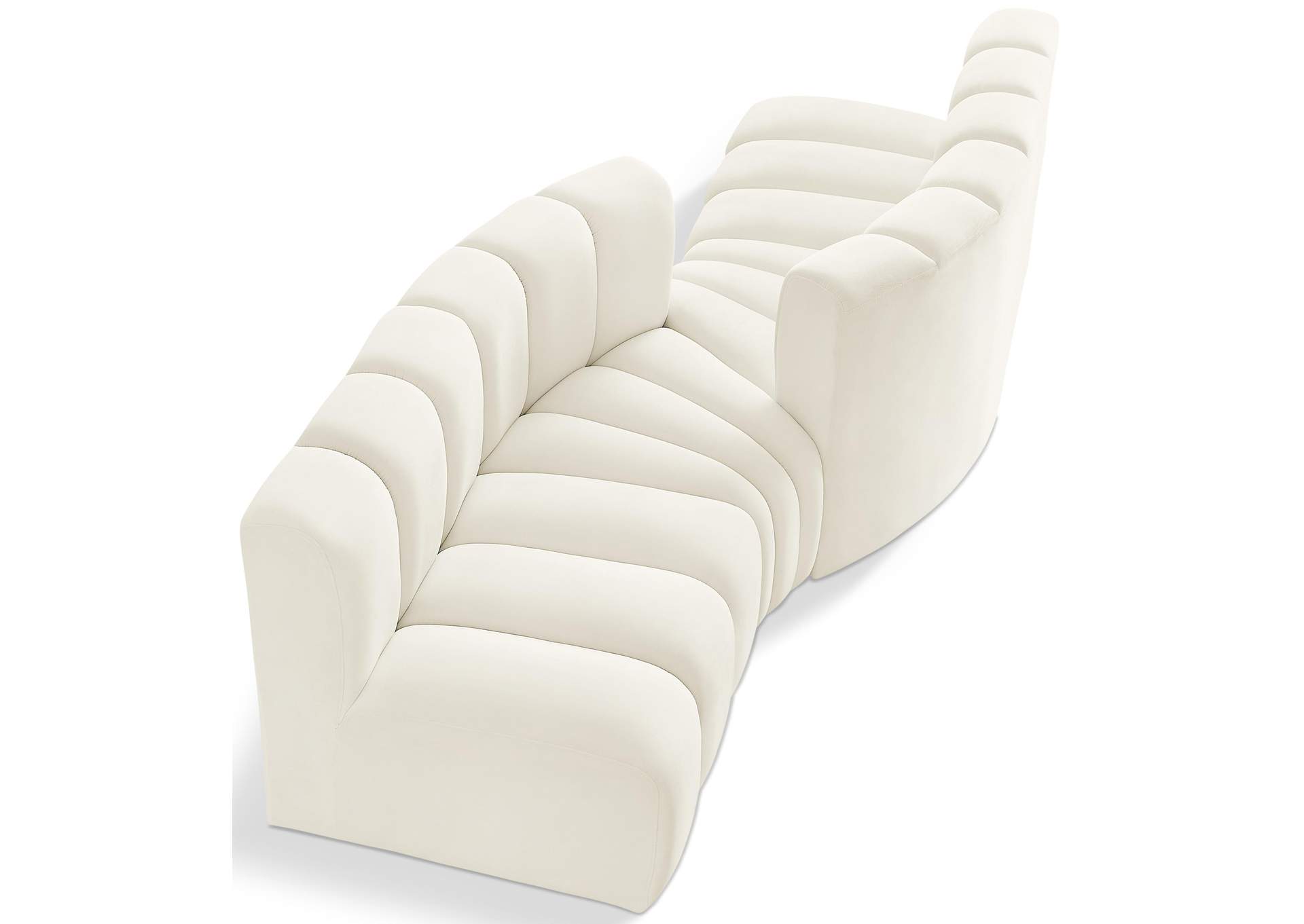 Arc Cream Velvet Modular Sofa,Meridian Furniture