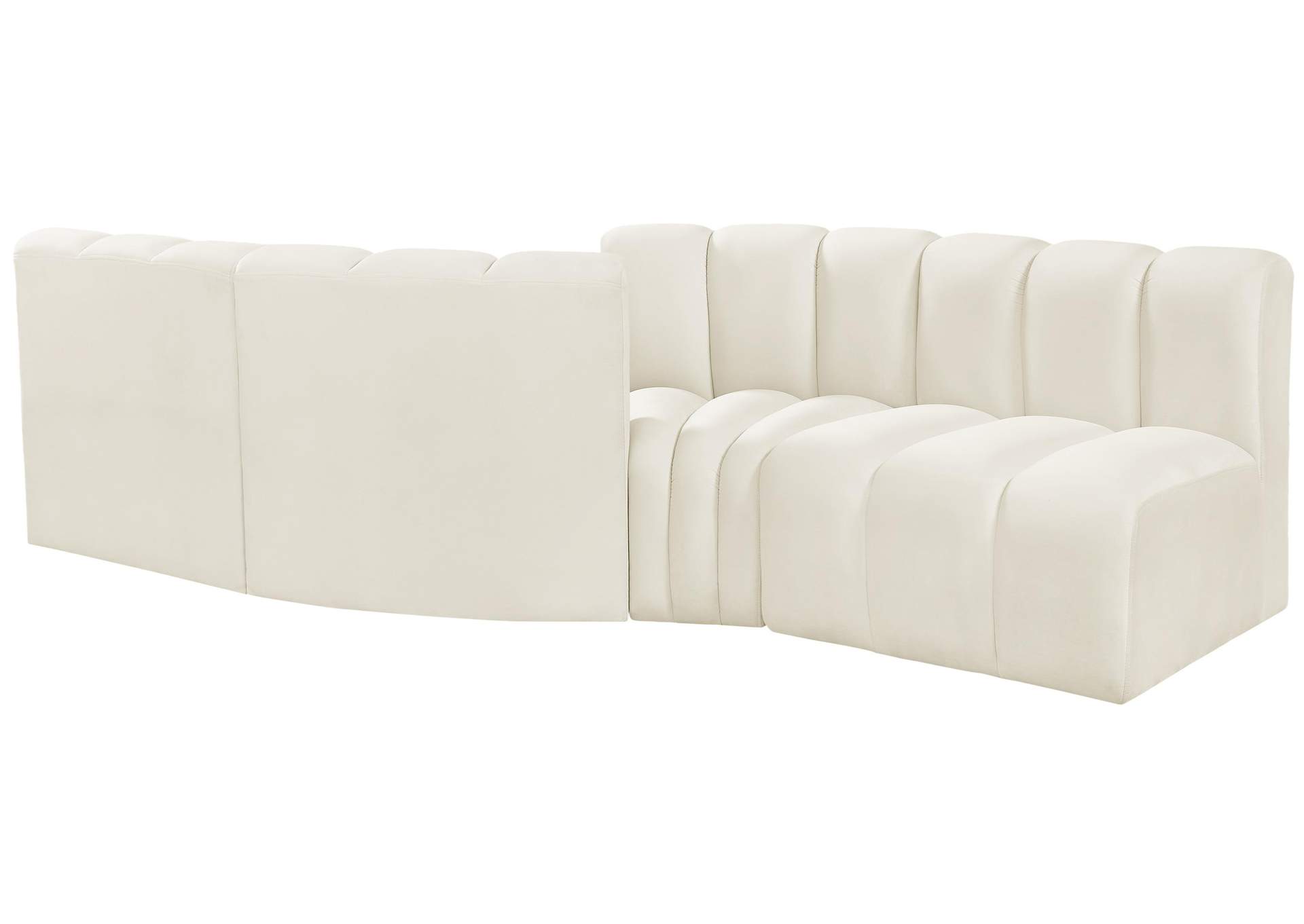 Arc Cream Velvet Modular Sofa,Meridian Furniture