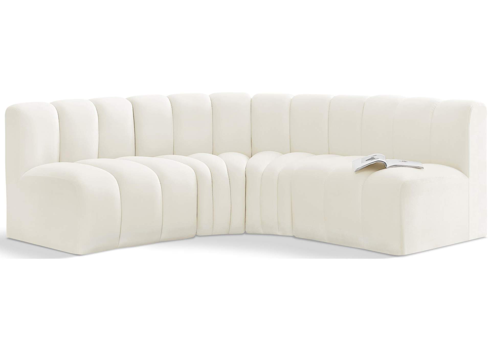 Arc Cream Velvet Modular Sofa,Meridian Furniture