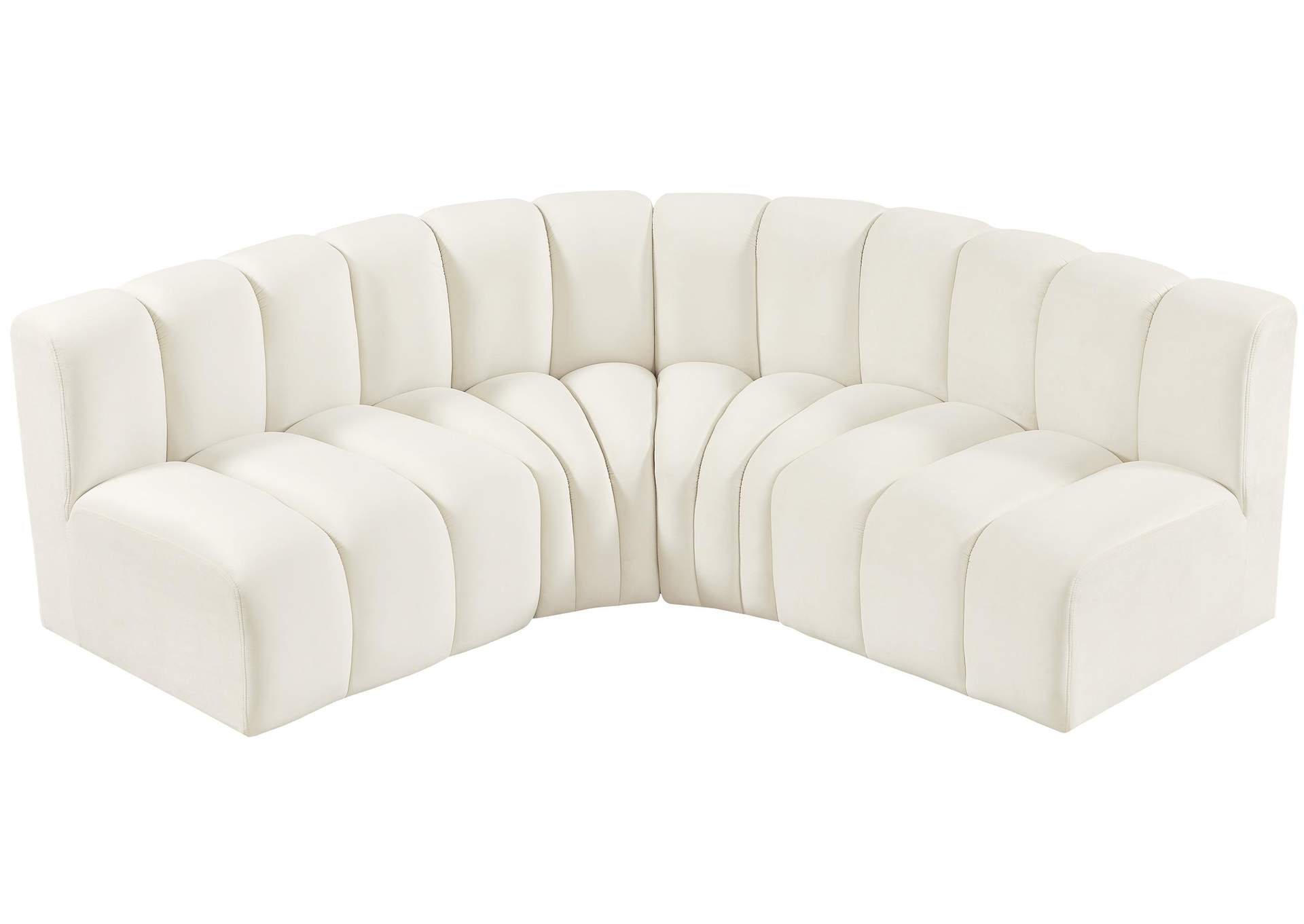 Arc Cream Velvet Modular Sofa,Meridian Furniture