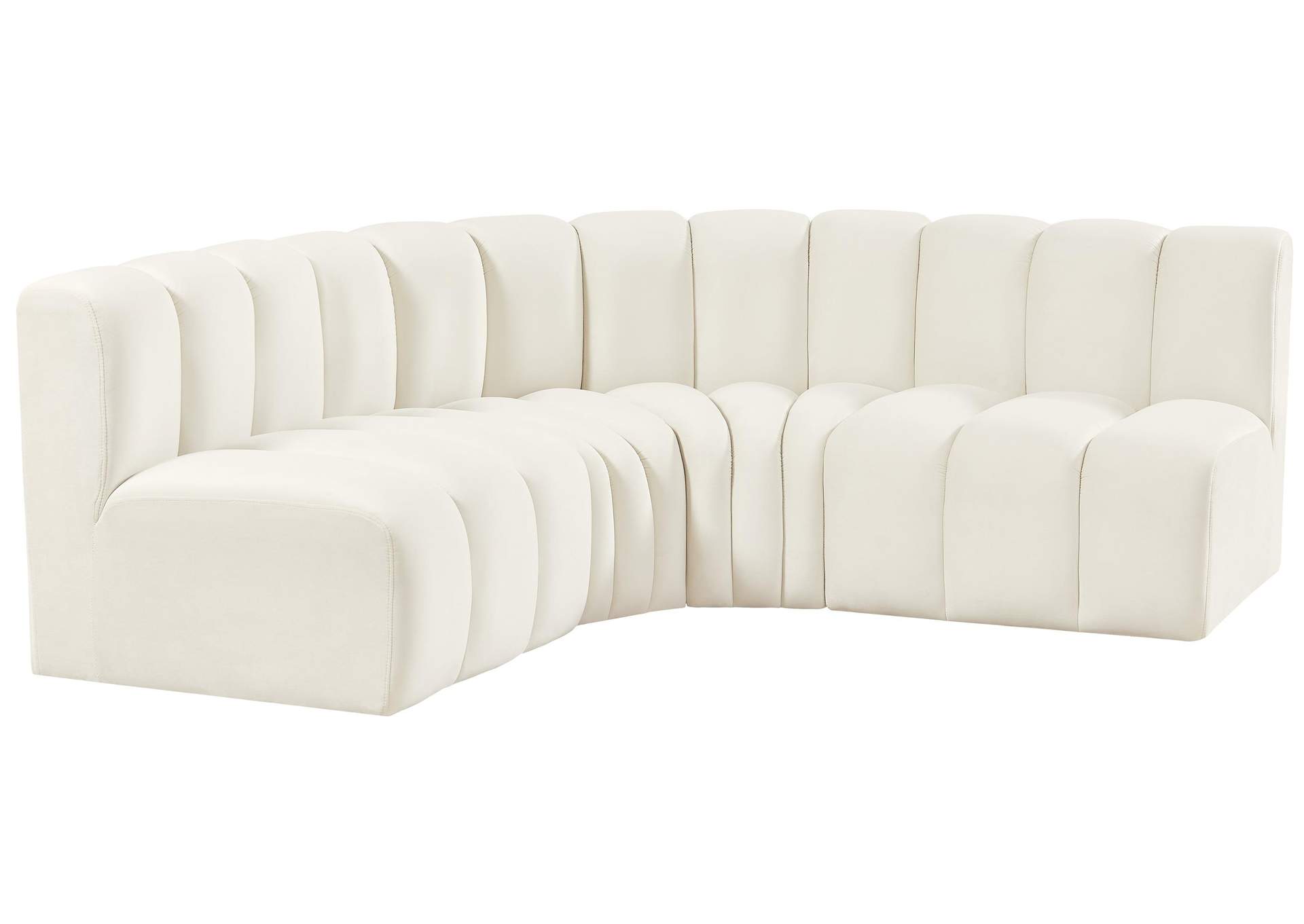 Arc Cream Velvet Modular Sofa,Meridian Furniture