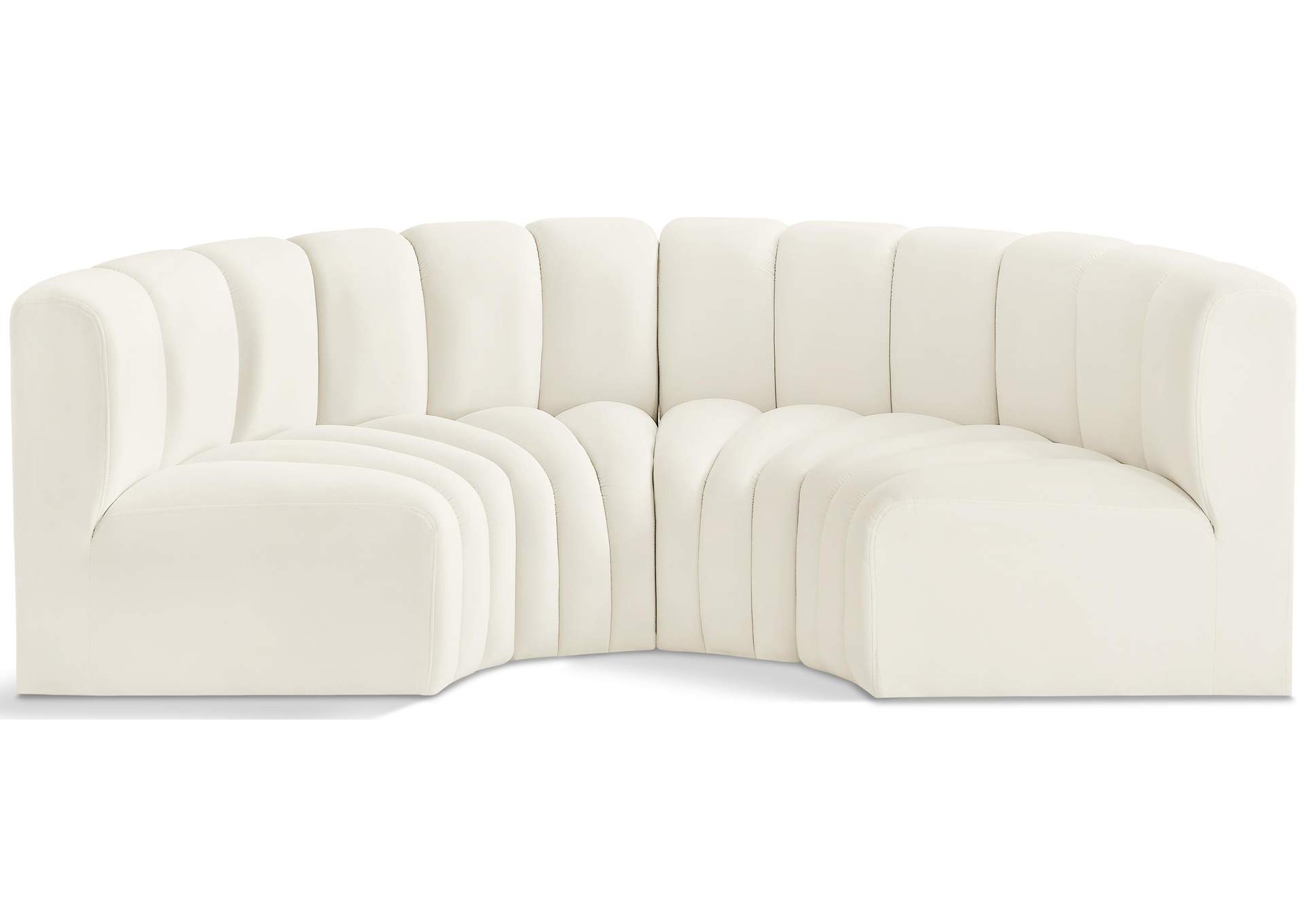 Arc Cream Velvet Modular Sofa,Meridian Furniture