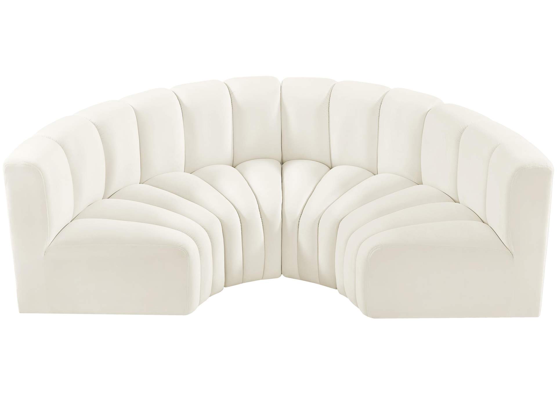 Arc Cream Velvet Modular Sofa,Meridian Furniture