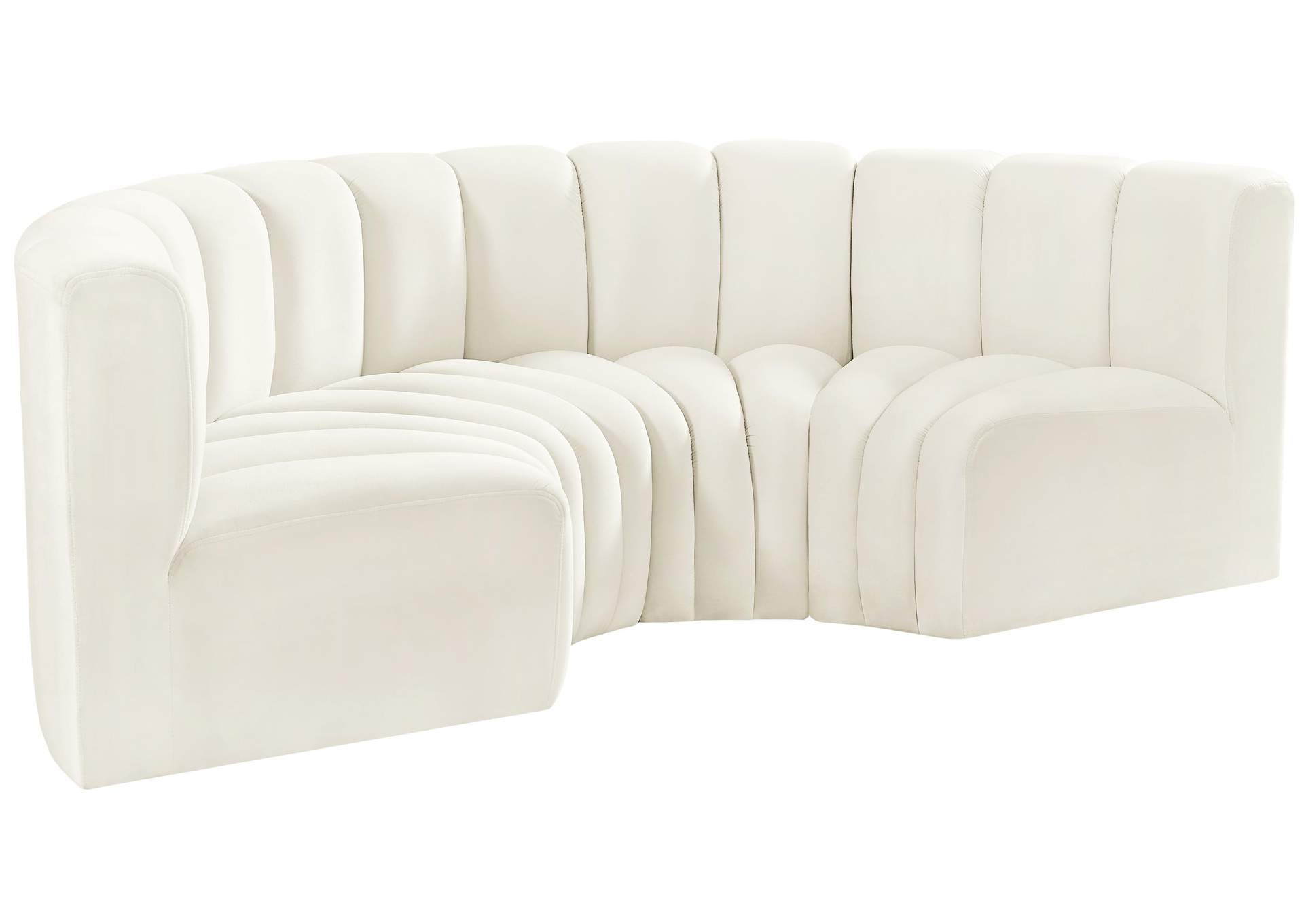 Arc Cream Velvet Modular Sofa,Meridian Furniture