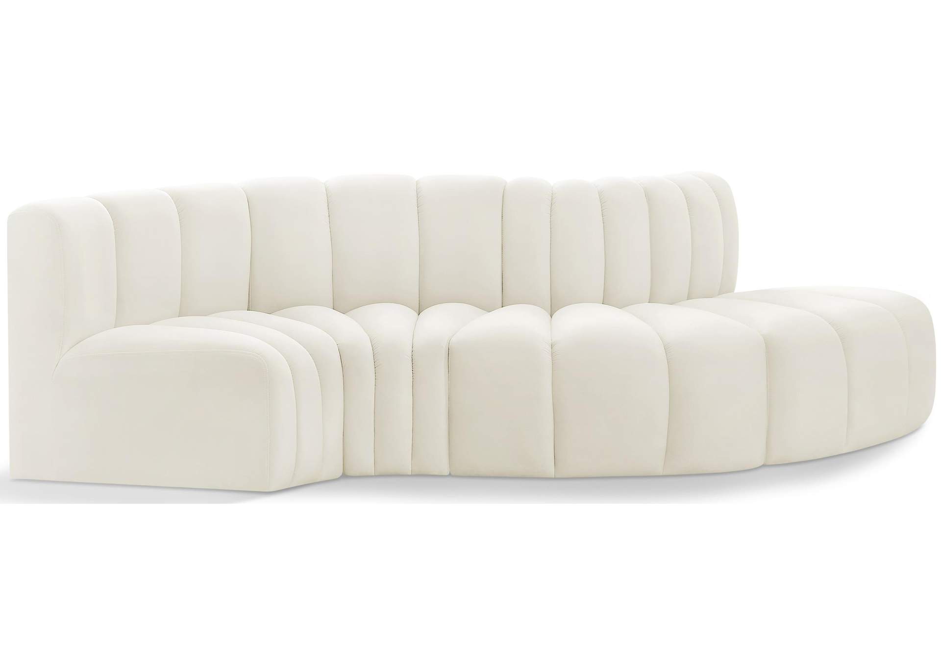 Arc Cream Velvet Modular Sofa,Meridian Furniture