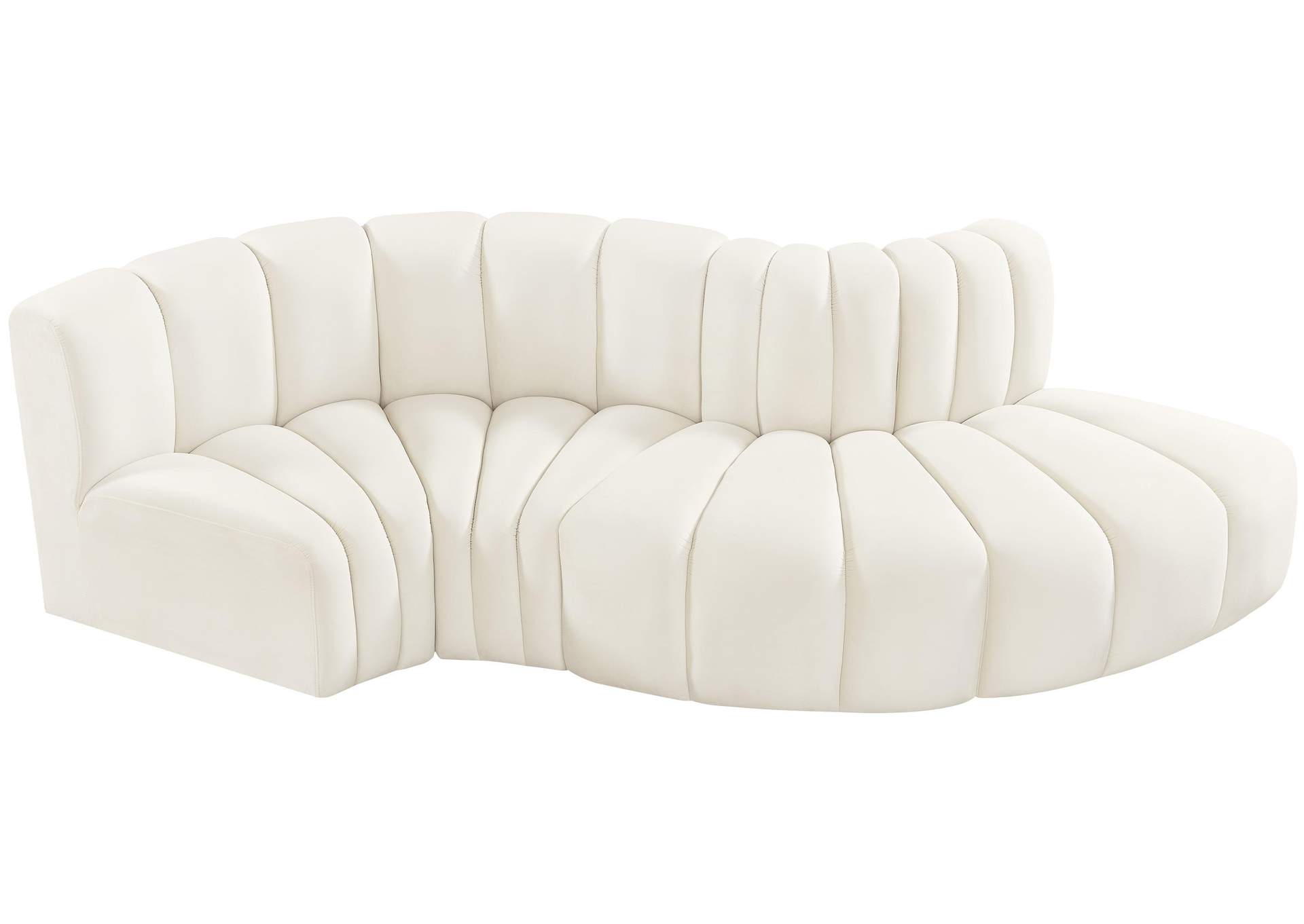 Arc Cream Velvet Modular Sofa,Meridian Furniture