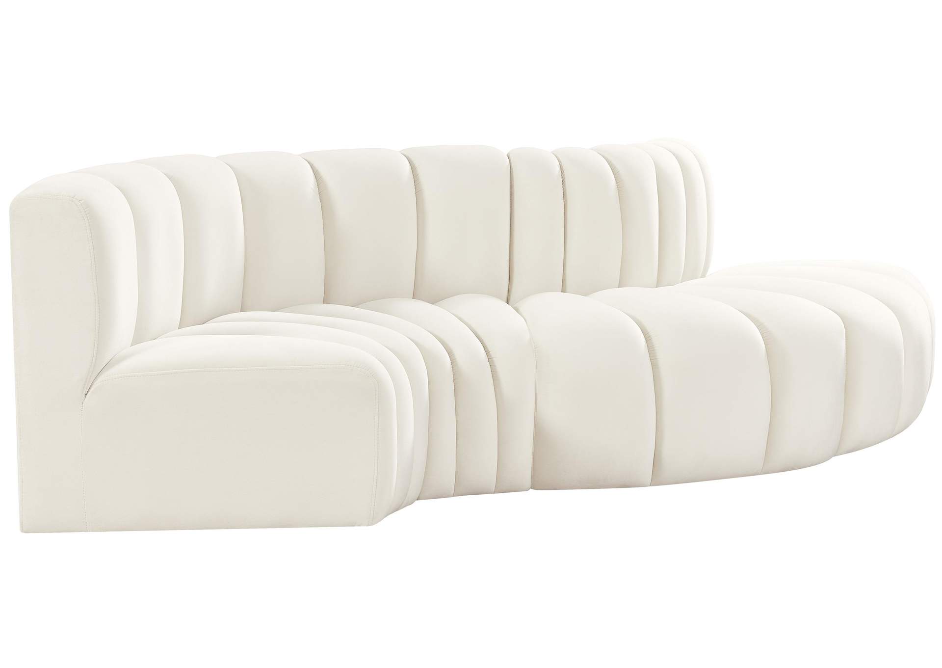 Arc Cream Velvet Modular Sofa,Meridian Furniture