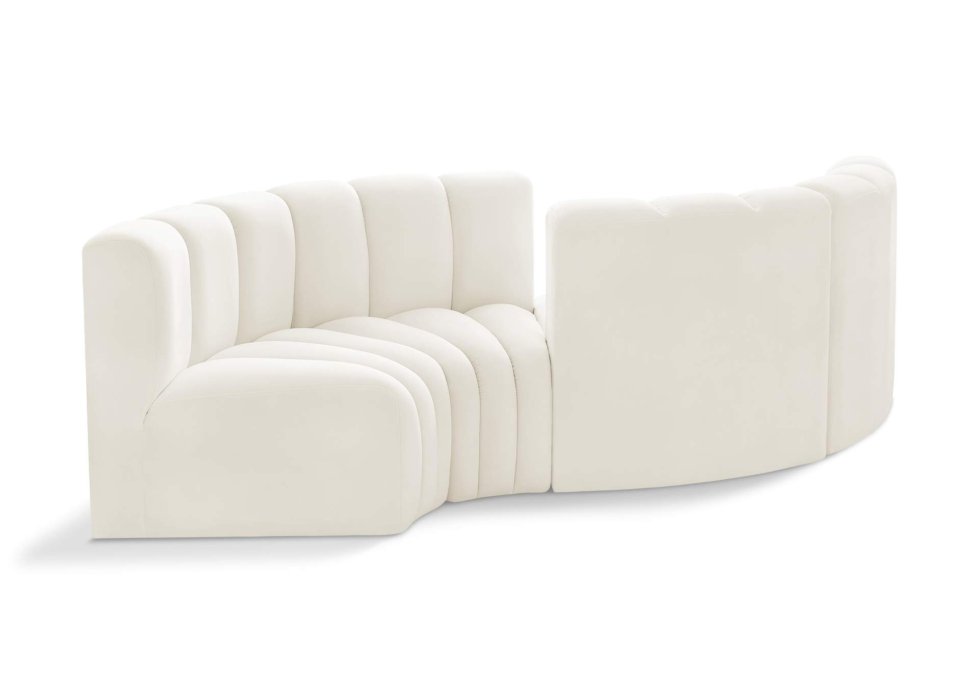 Arc Cream Velvet Modular Sofa,Meridian Furniture