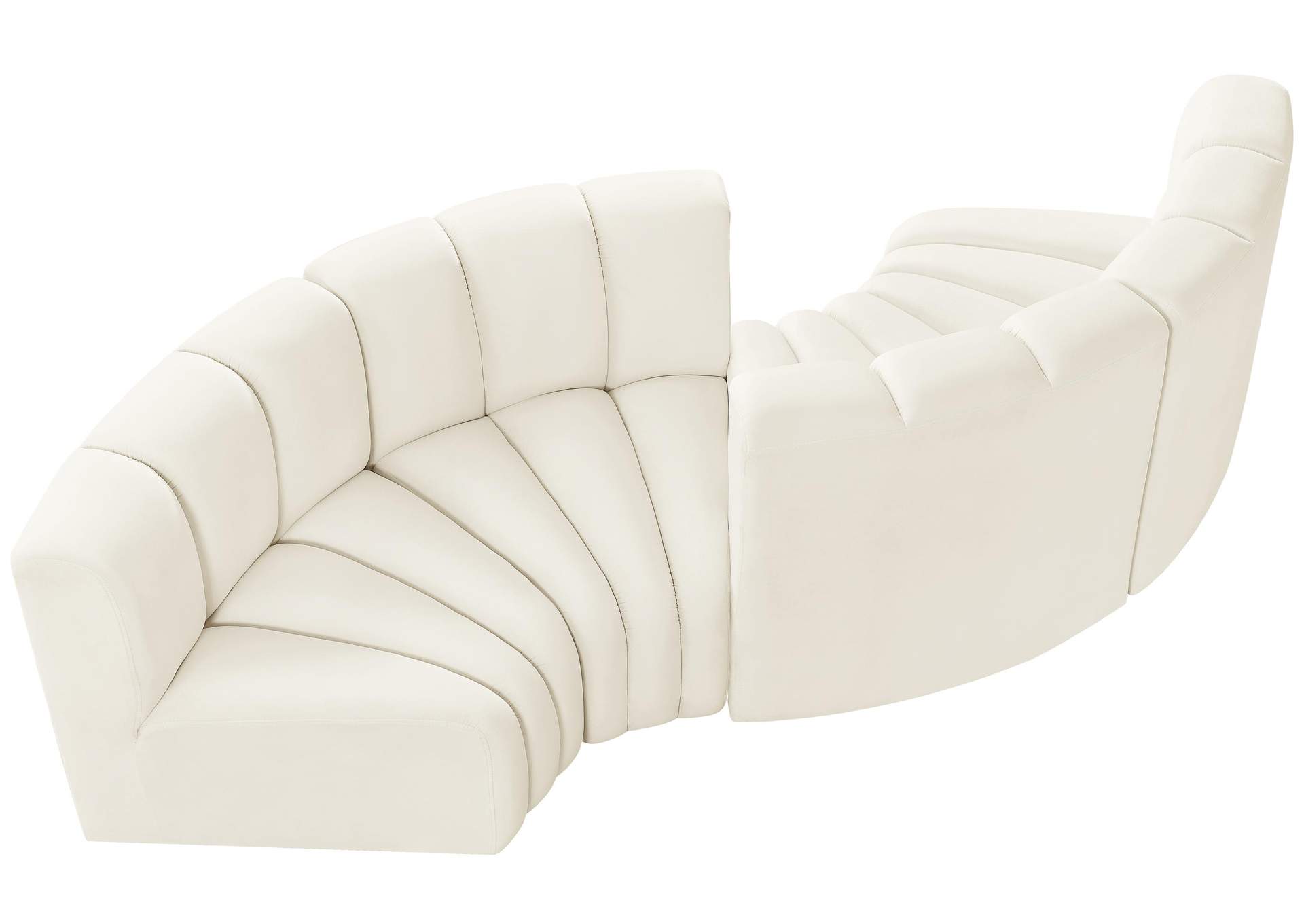 Arc Cream Velvet Modular Sofa,Meridian Furniture