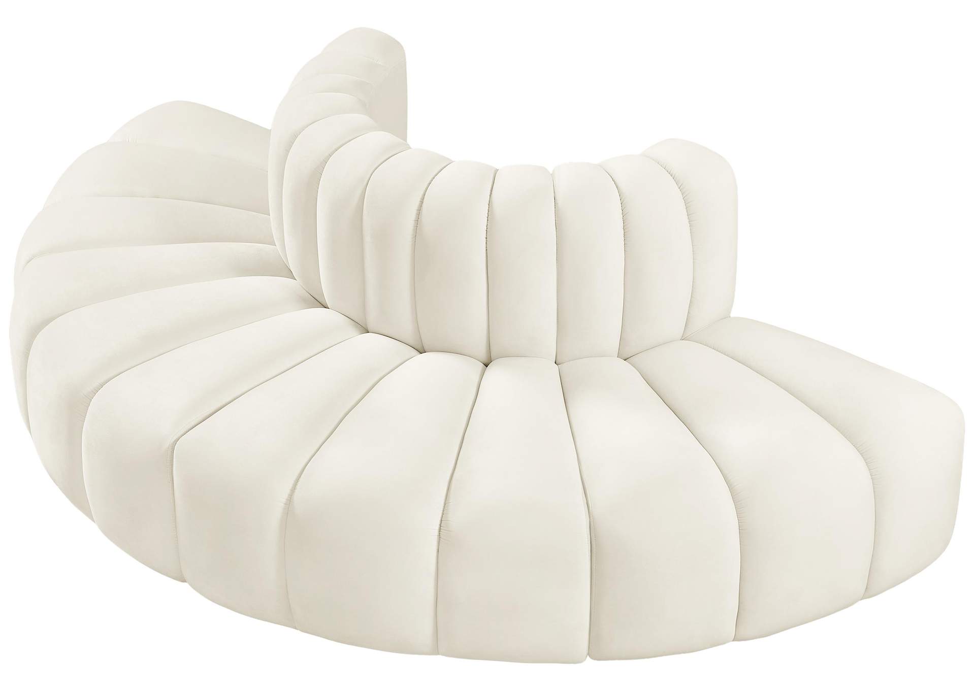 Arc Cream Velvet Modular Sofa,Meridian Furniture