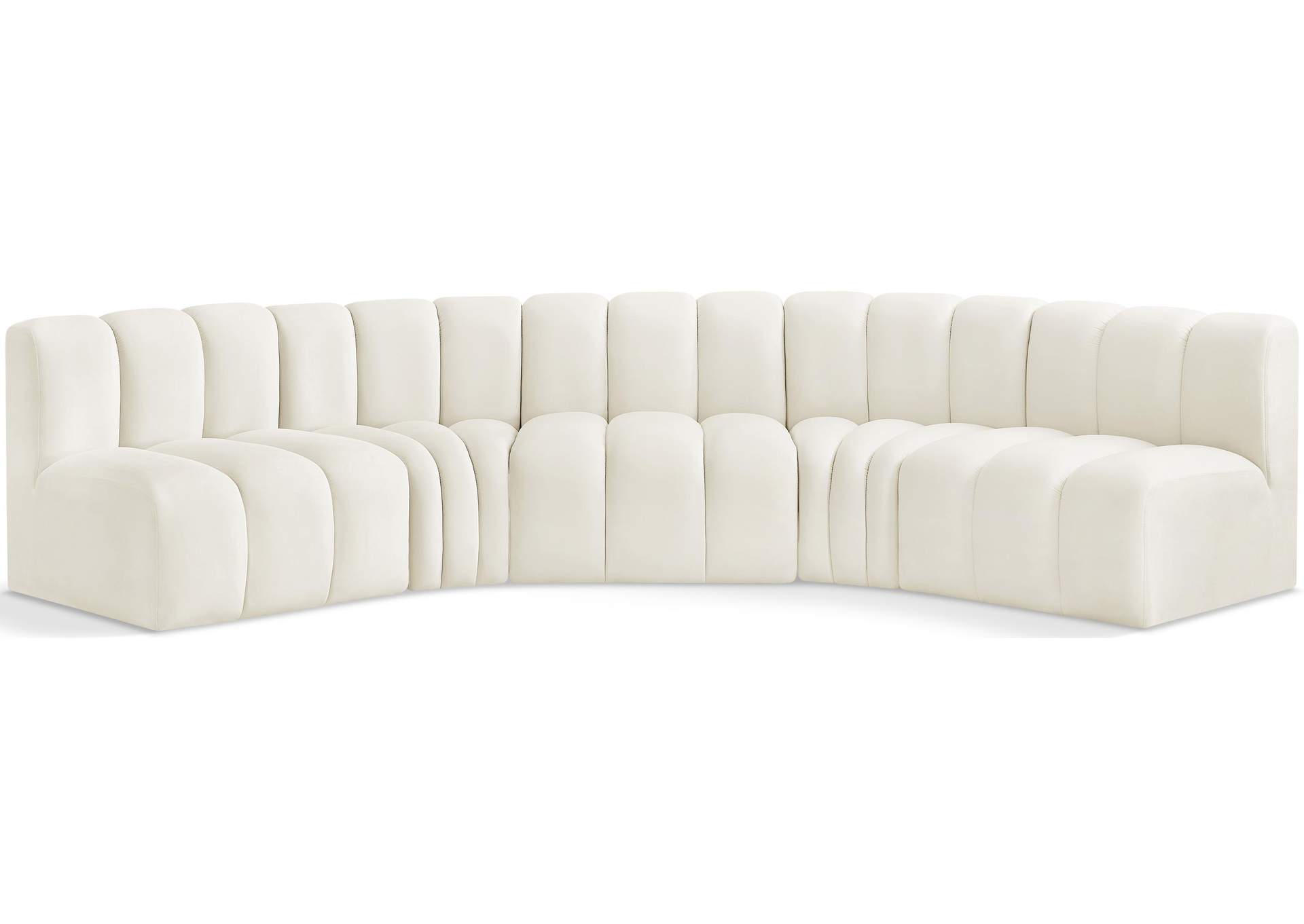 Arc Cream Velvet Modular Sofa,Meridian Furniture