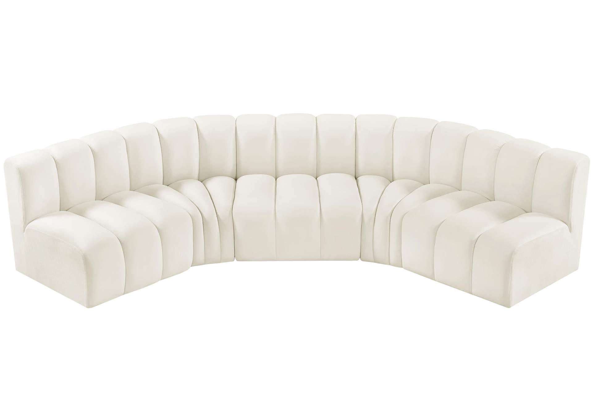 Arc Cream Velvet Modular Sofa,Meridian Furniture