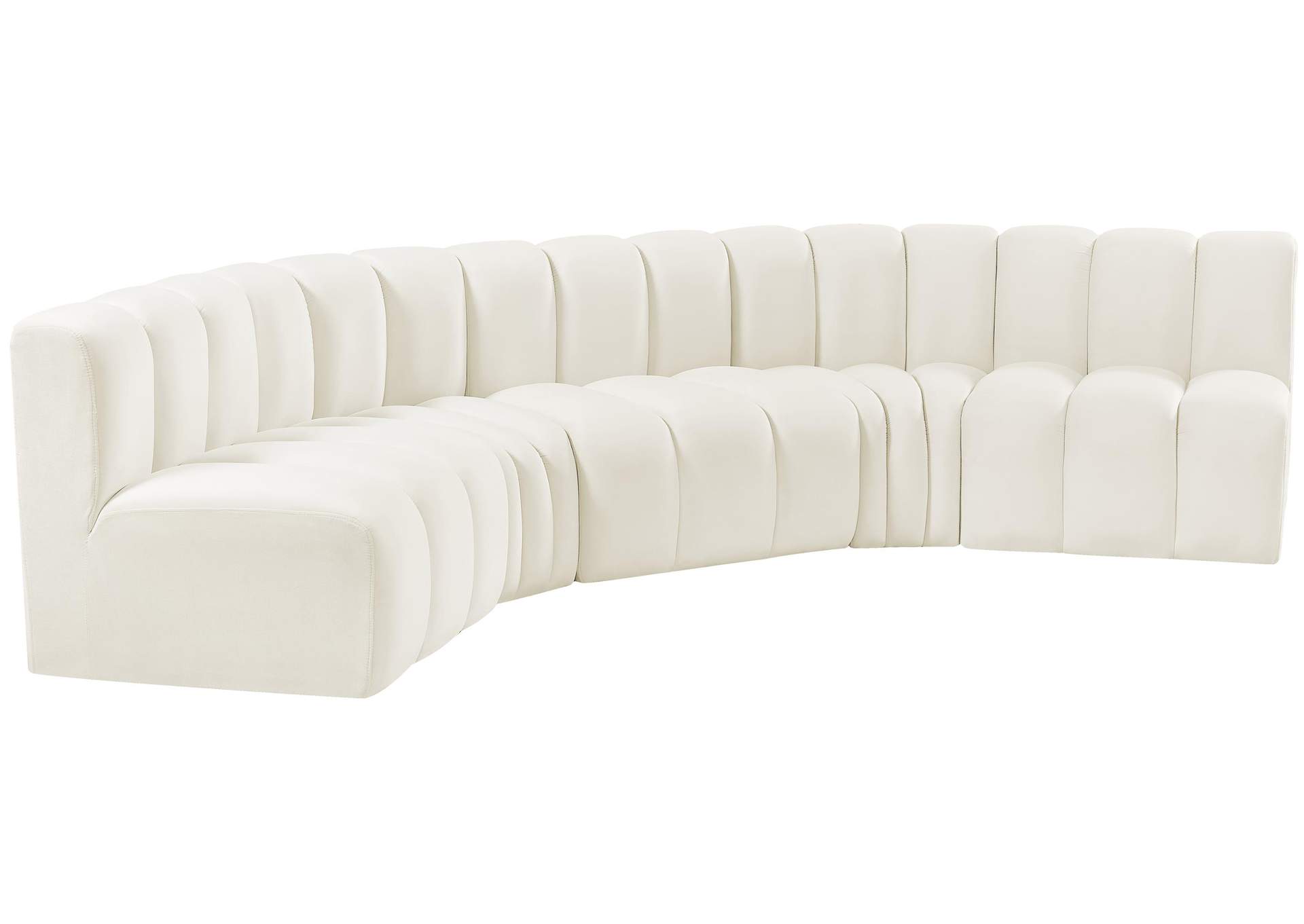 Arc Cream Velvet Modular Sofa,Meridian Furniture