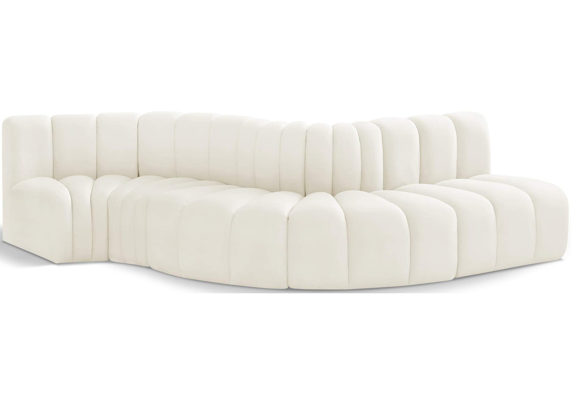 Arc Cream Velvet Modular Sofa,Meridian Furniture