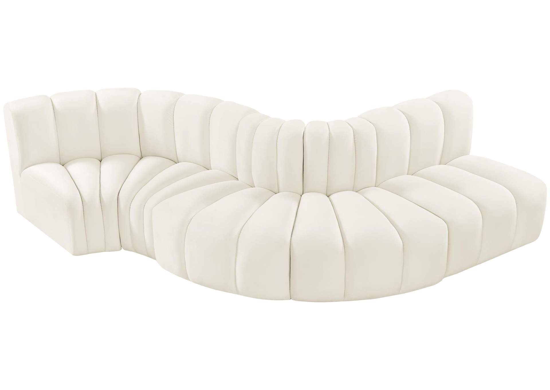 Arc Cream Velvet Modular Sofa,Meridian Furniture