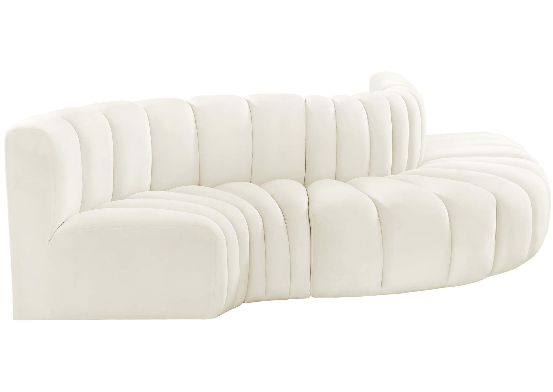 Arc Cream Velvet Modular Sofa,Meridian Furniture