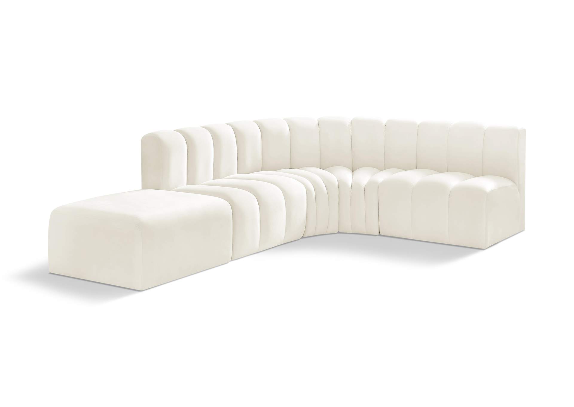 Arc Cream Velvet Modular Sofa,Meridian Furniture