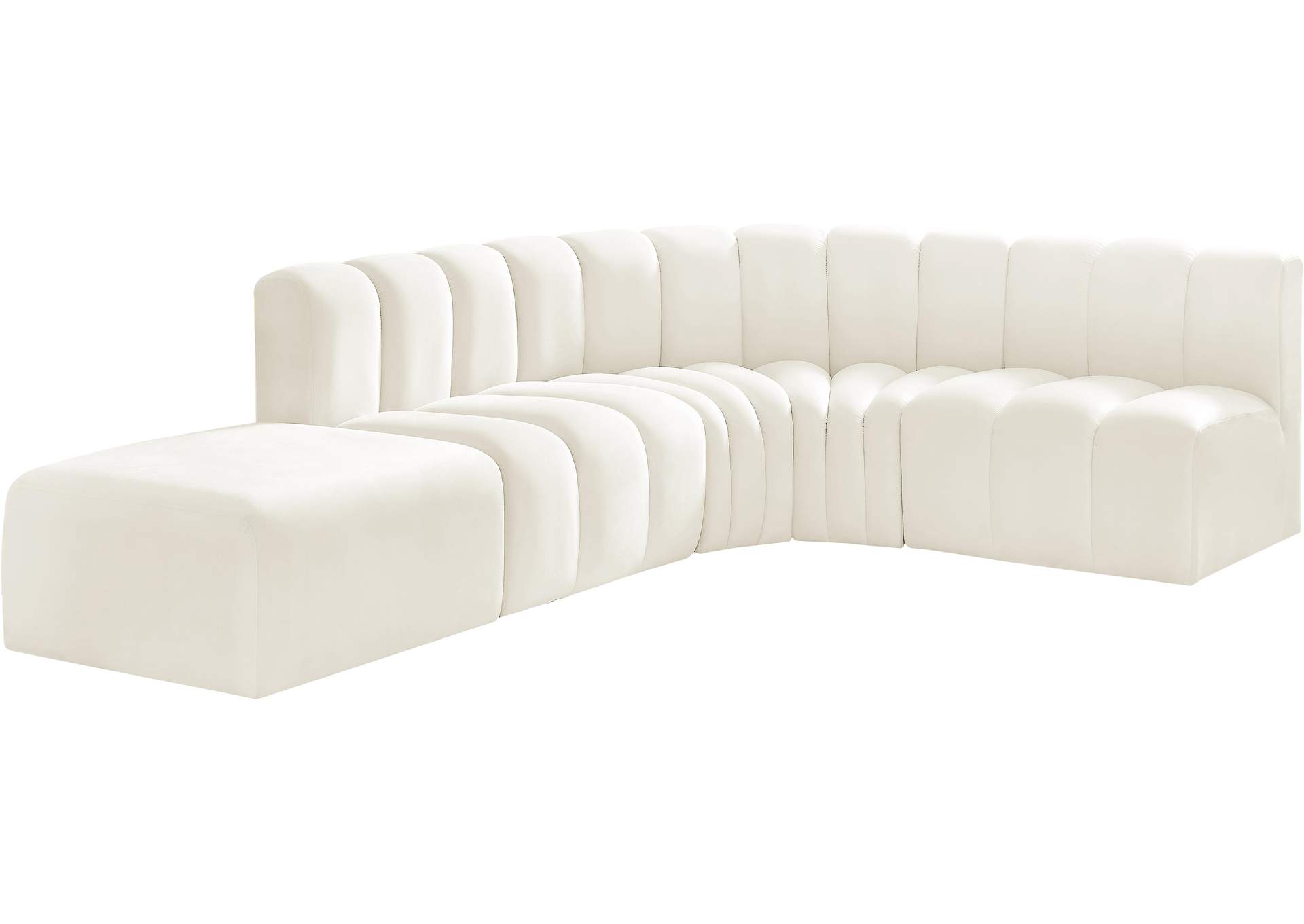 Arc Cream Velvet Modular Sofa,Meridian Furniture